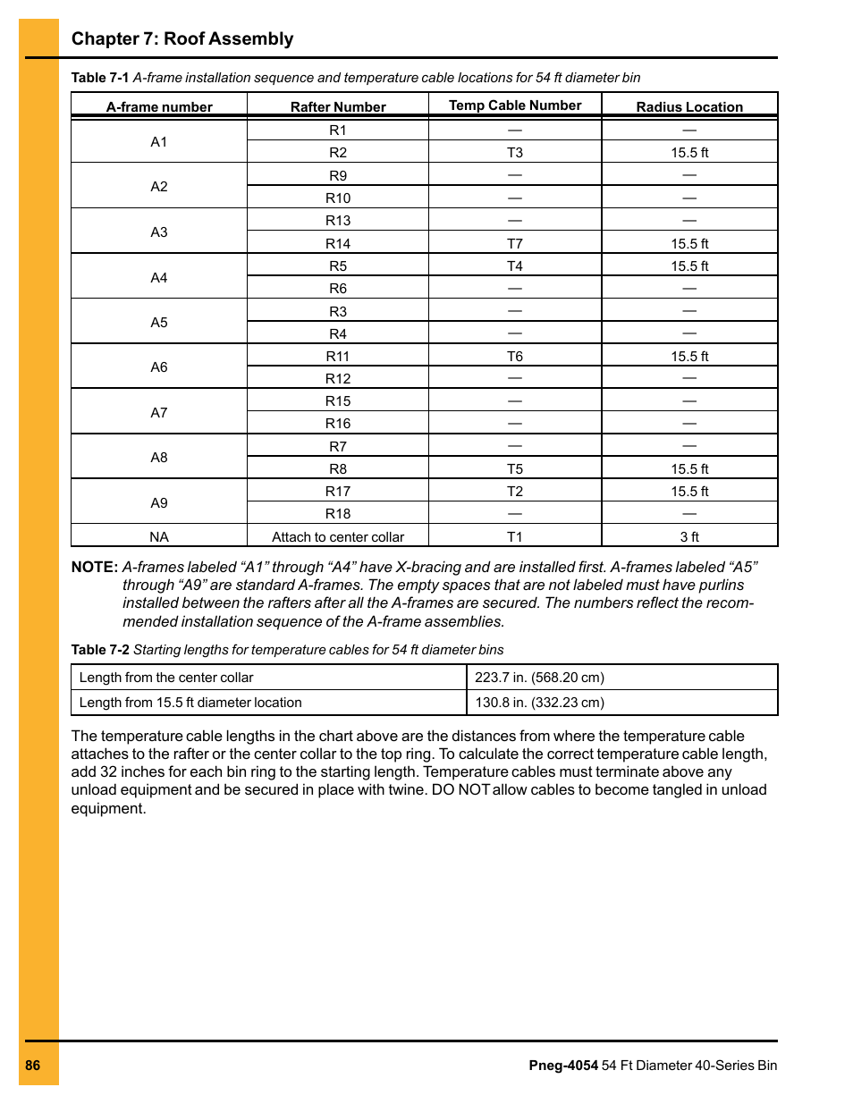 Chapter 7: roof assembly | Grain Systems Tanks PNEG-4054 User Manual | Page 86 / 164