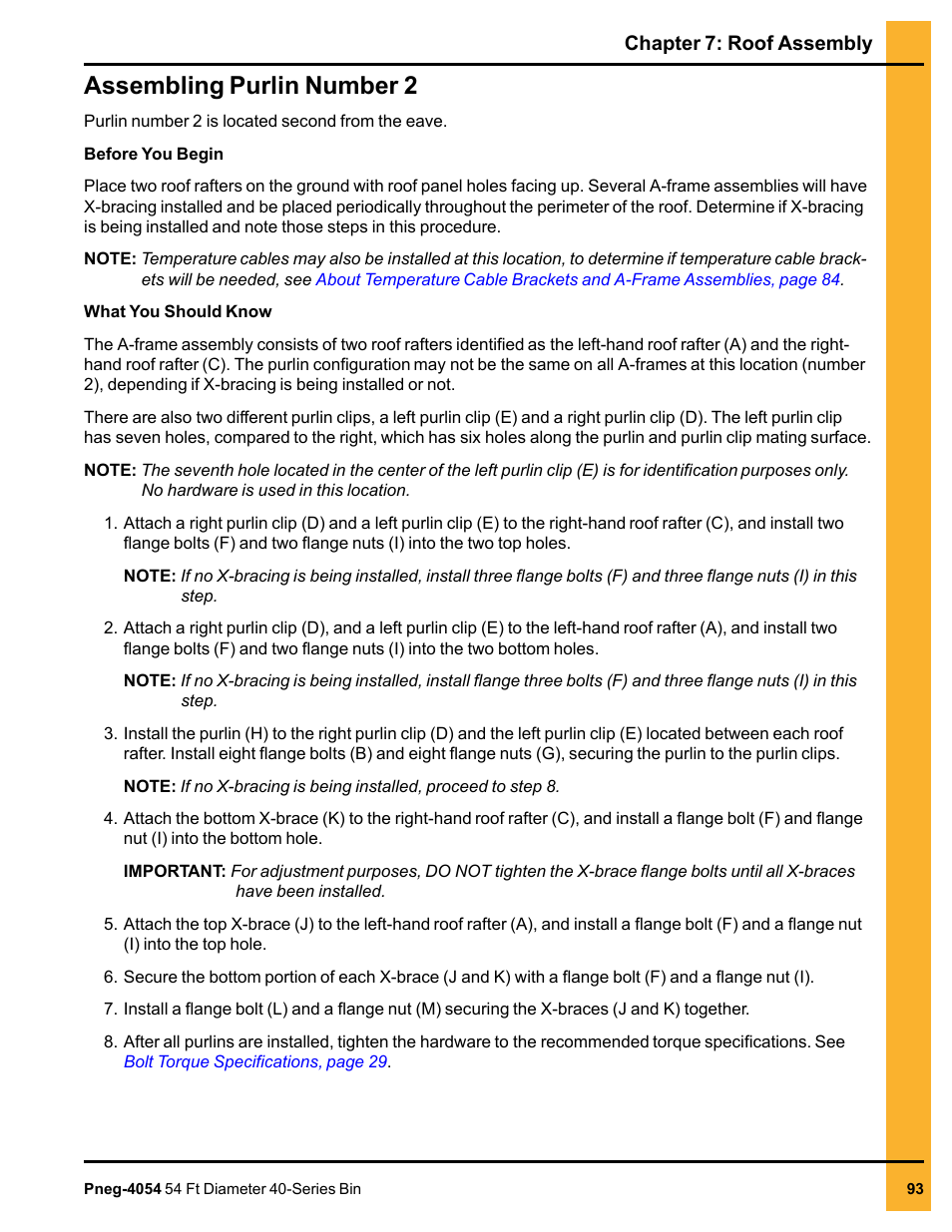 Assembling purlin number 2, Assem | Grain Systems Tanks PNEG-4054 User Manual | Page 93 / 164