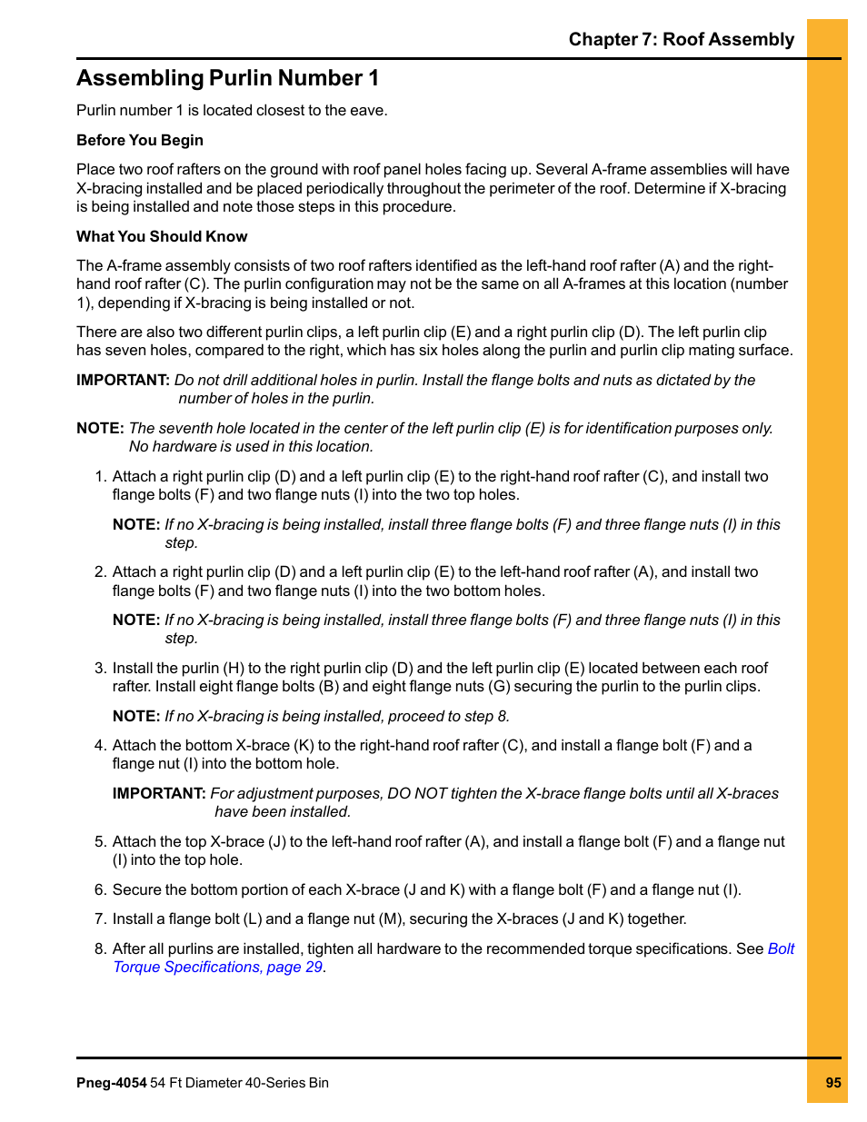 Assembling purlin number 1 | Grain Systems Tanks PNEG-4054 User Manual | Page 95 / 164