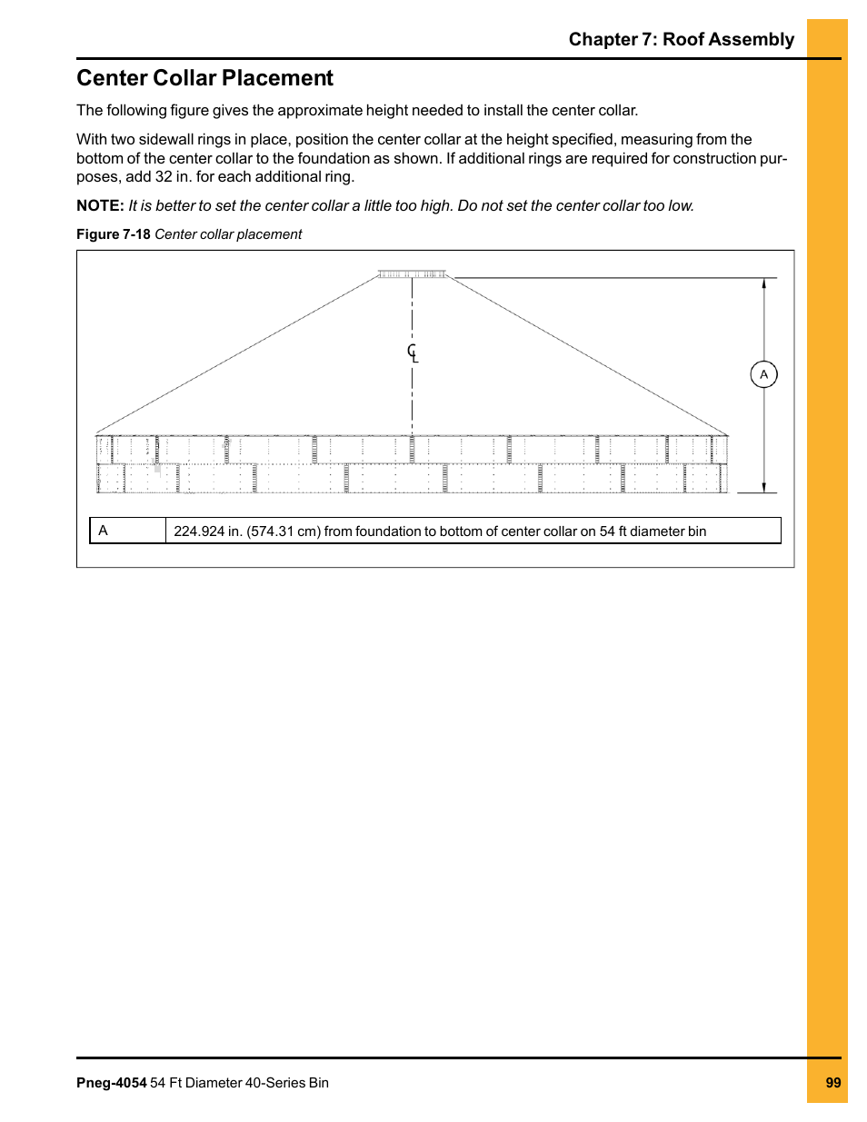 Center collar placement | Grain Systems Tanks PNEG-4054 User Manual | Page 99 / 164