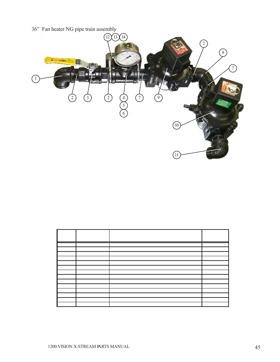 Ng pipe train assemblies, 36” fan heater ng pipe train assembly | Grain Systems PNEG-1616 User Manual | Page 45 / 70