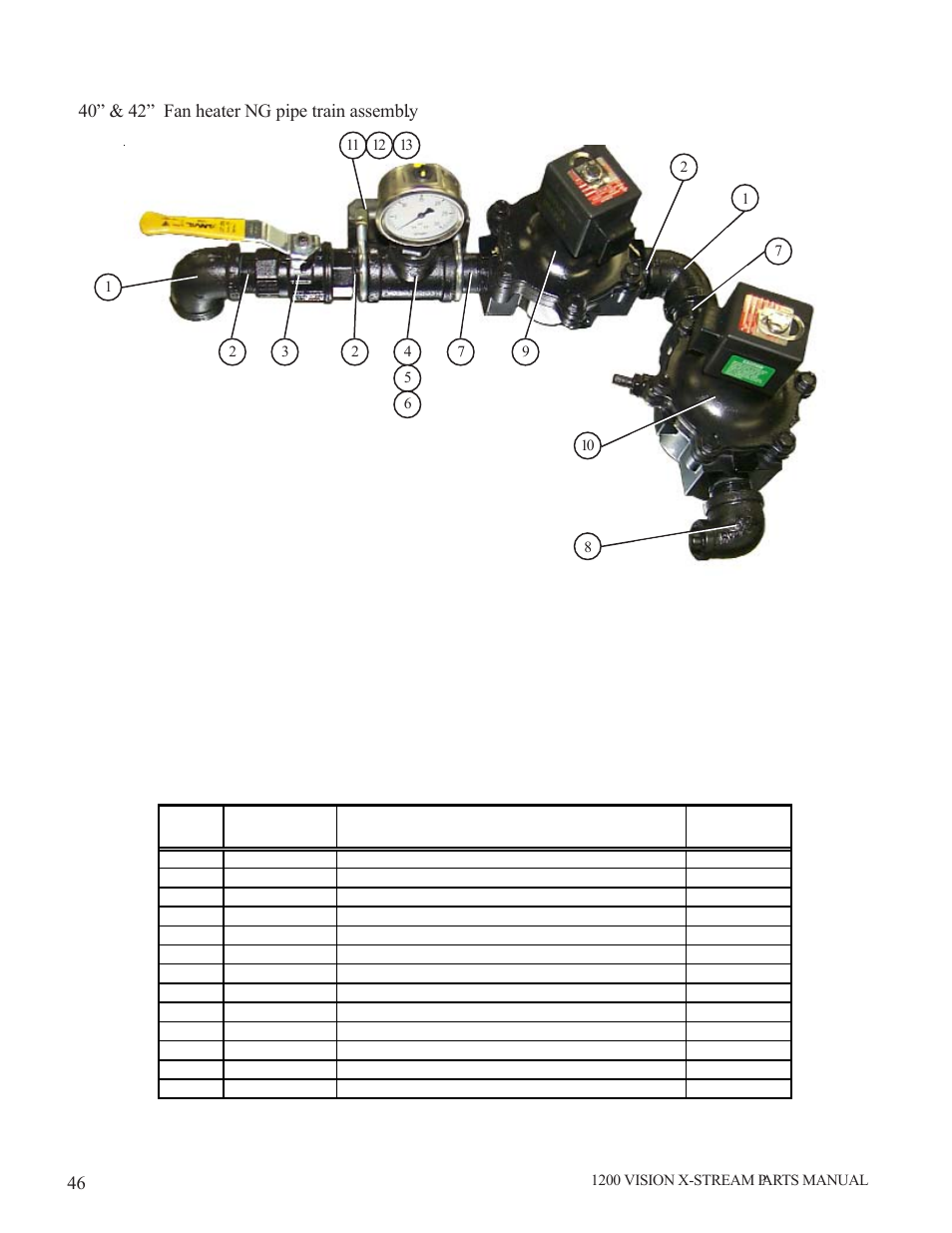 Ng pipe train assemblies, 40” & 42” fan heater ng pipe train assembly | Grain Systems PNEG-1616 User Manual | Page 46 / 70