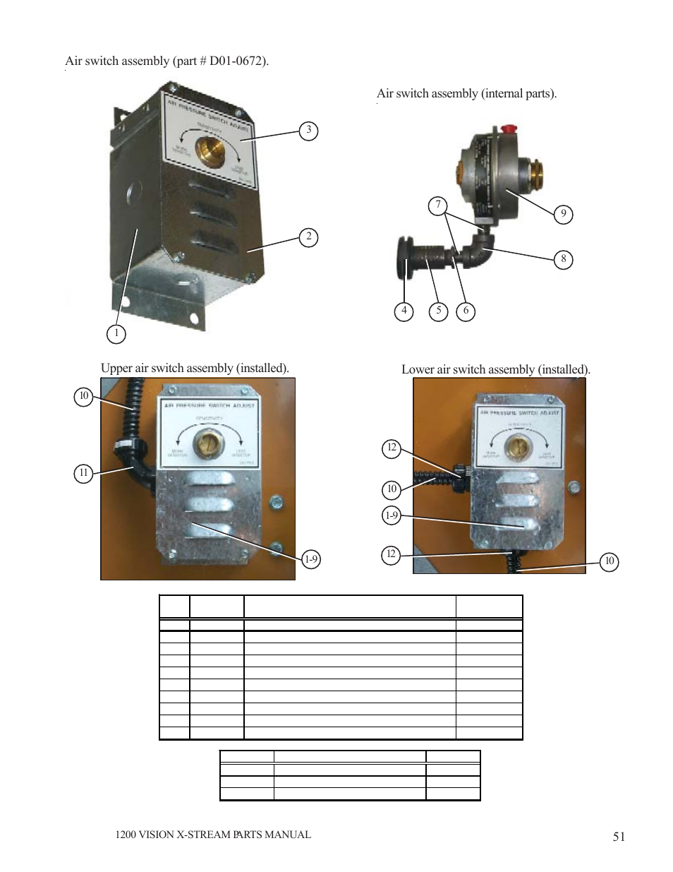 Lower air switch assembly (installed), Upper air switch assembly (installed) | Grain Systems PNEG-1616 User Manual | Page 51 / 70