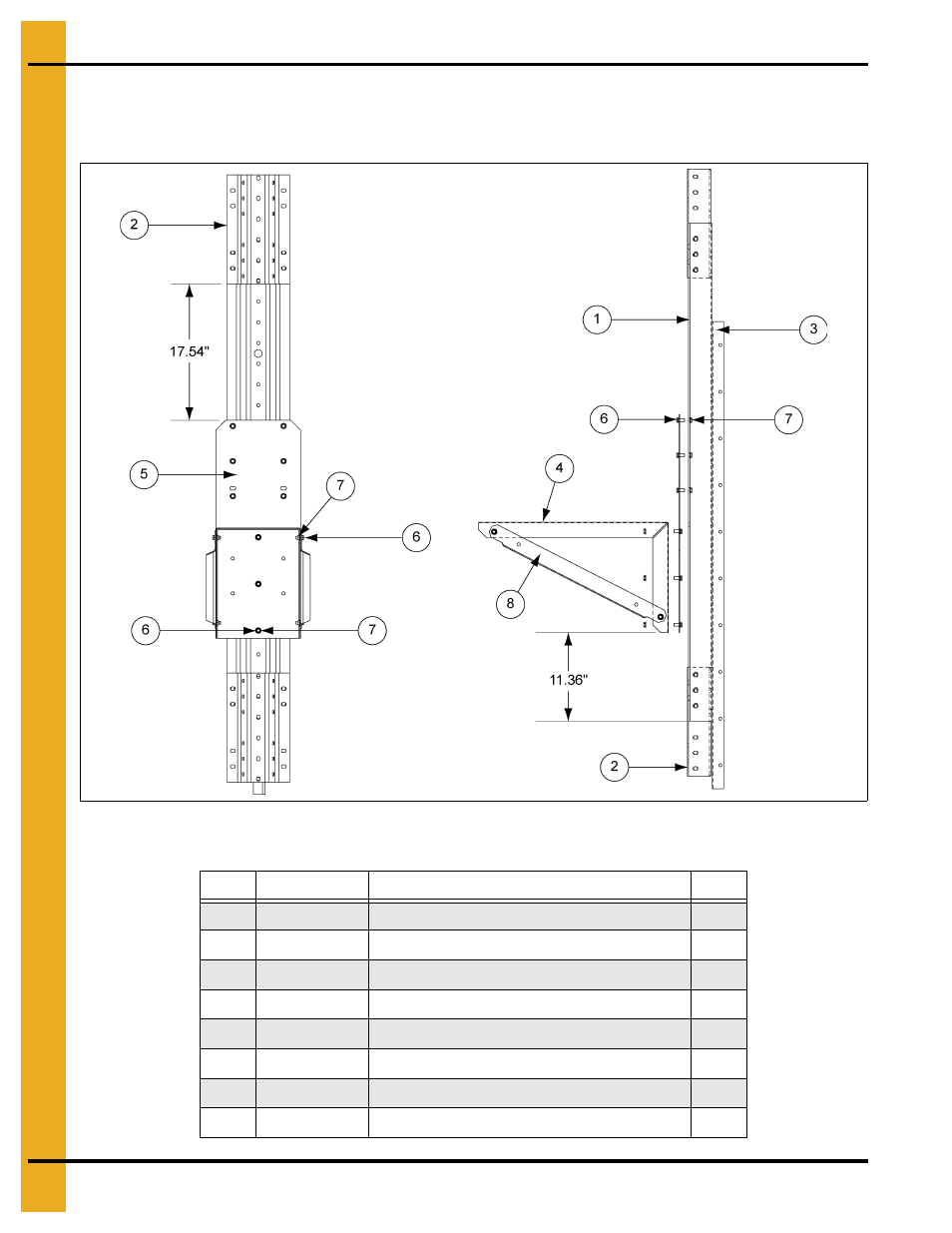 Catwalk locations, Middle module location, Dryer dimensions, stiffener and catwalk locations | Grain Systems PNEG-1744 User Manual | Page 16 / 20
