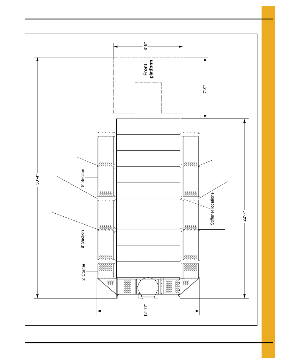 20' long dryer catwalk layout, Dryer dimensions, stiffener and catwalk locations | Grain Systems PNEG-1744 User Manual | Page 9 / 20