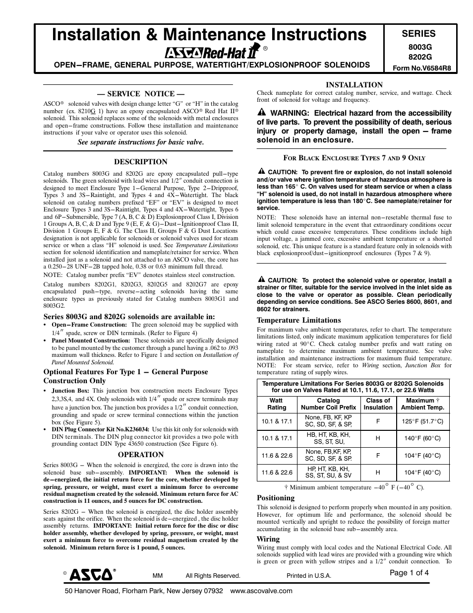 Installation & maintenance instructions, Series | Grain Systems PNEG-526 User Manual | Page 184 / 192