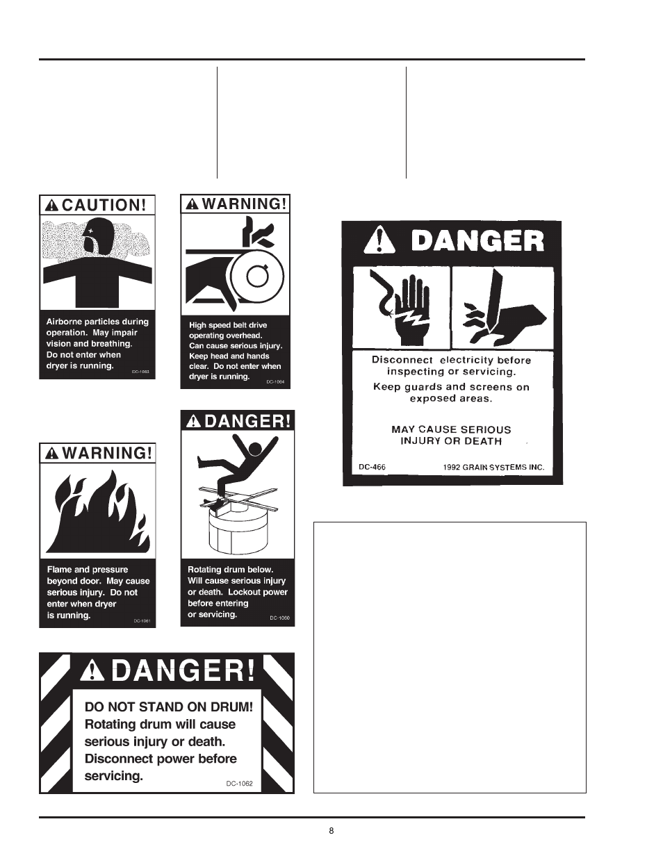 Tower dryer operations & service safety first | Grain Systems PNEG-526 User Manual | Page 8 / 192