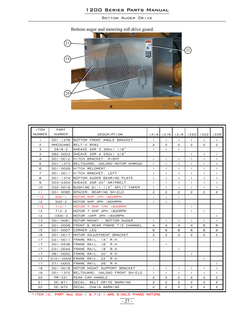 1200 series parts manual | Grain Systems PNEG-1342 User Manual | Page 27 / 72