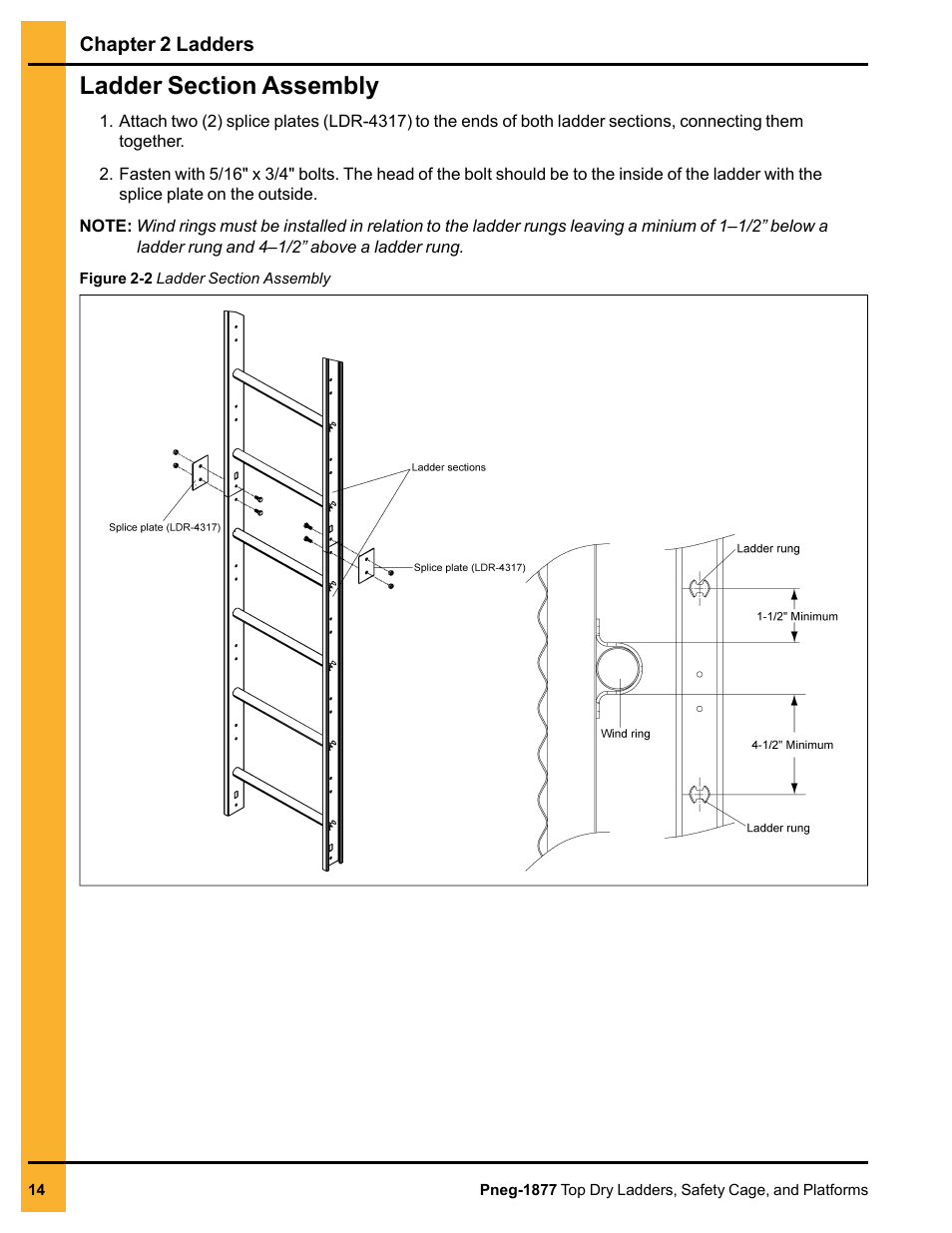 Ladder section assembly | Grain Systems PNEG-1877 User Manual | Page 14 / 36