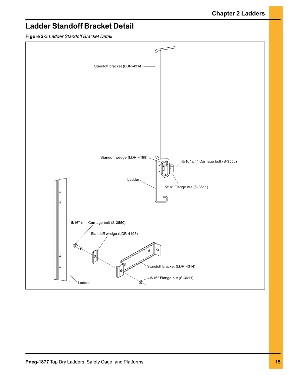 Ladder standoff bracket detail | Grain Systems PNEG-1877 User Manual | Page 15 / 36
