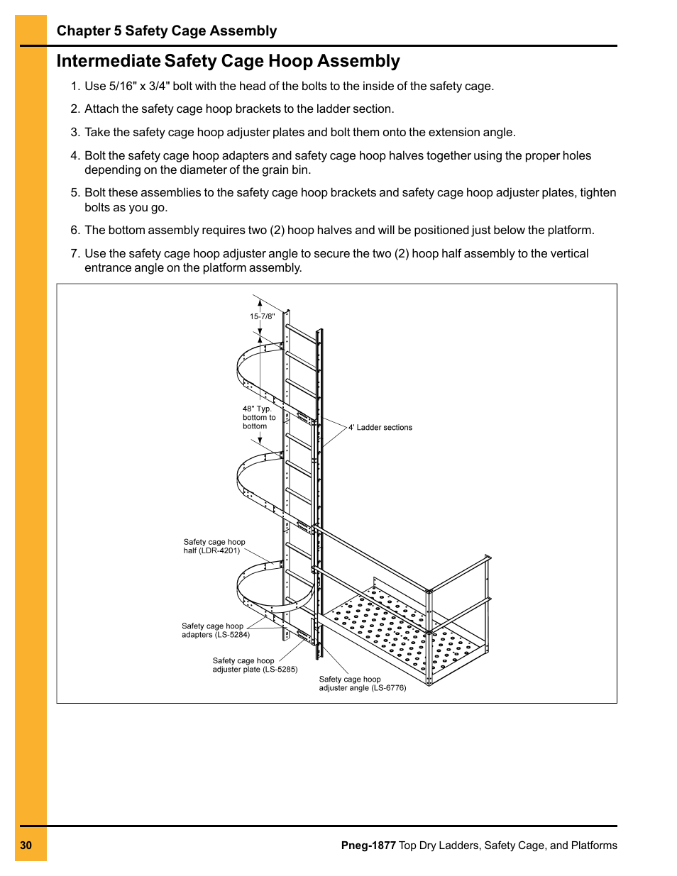 Intermediate safety cage hoop assembly | Grain Systems PNEG-1877 User Manual | Page 30 / 36
