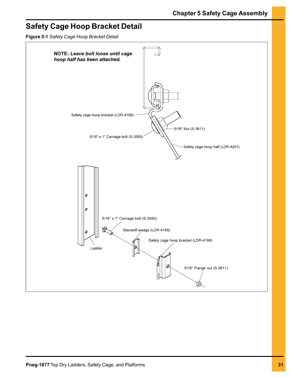 Safety cage hoop bracket detail | Grain Systems PNEG-1877 User Manual | Page 31 / 36