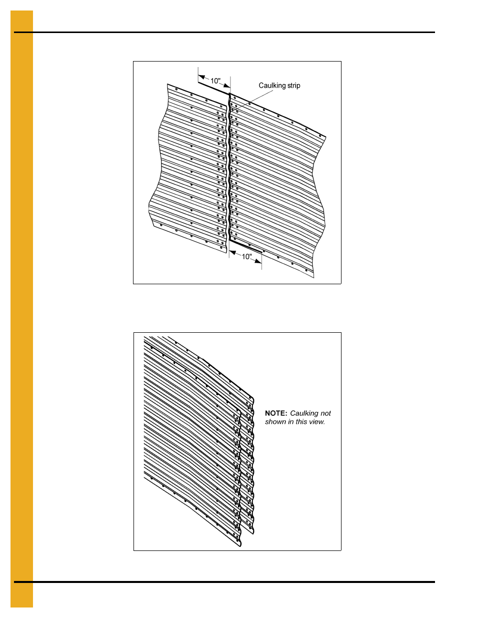 Laminated sheet illustration, Caulking detail (continued) | Grain Systems Tanks PNEG-1400 User Manual | Page 20 / 54