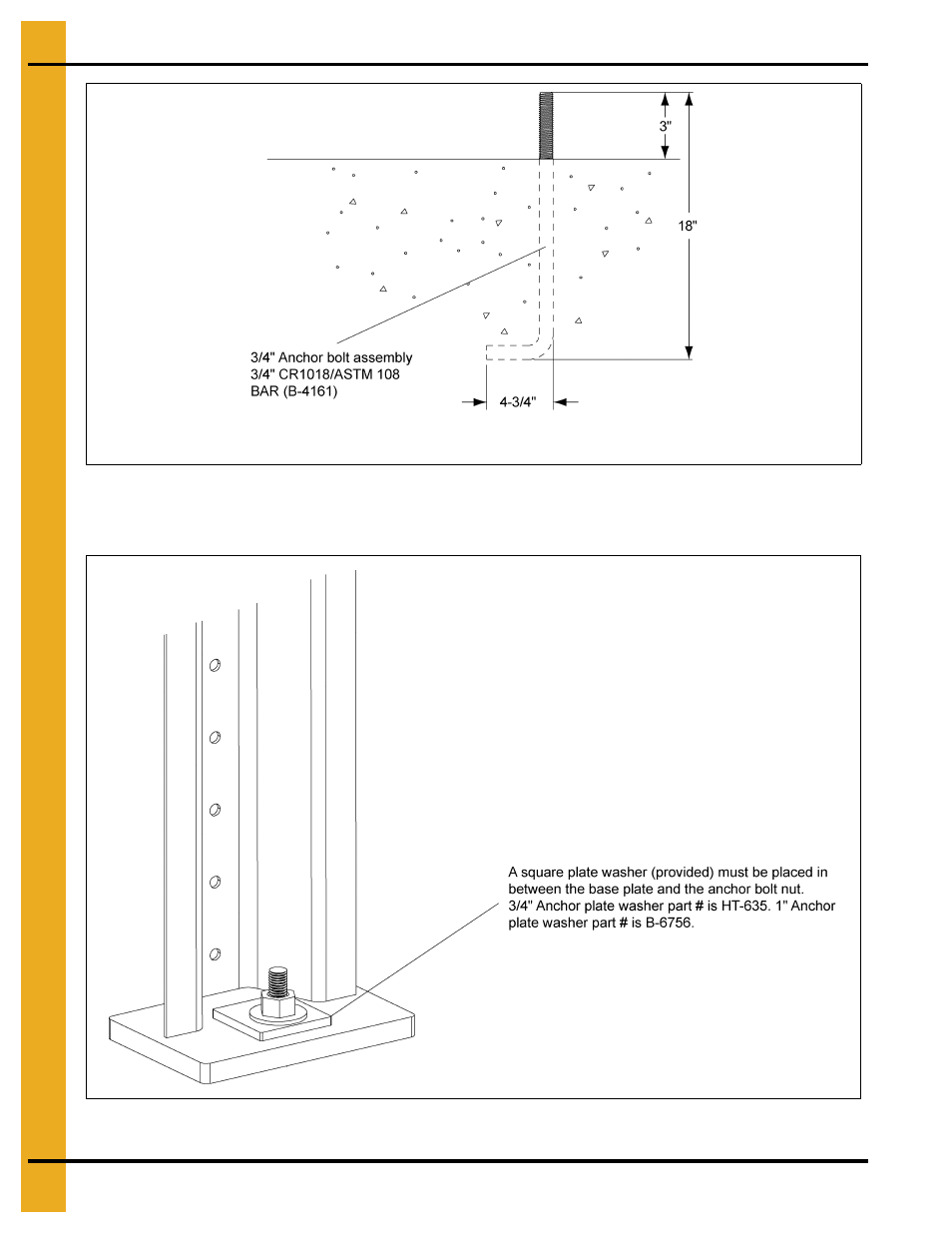 Anchor bolt washer installation, Bin assembly | Grain Systems Tanks PNEG-1400 User Manual | Page 22 / 54