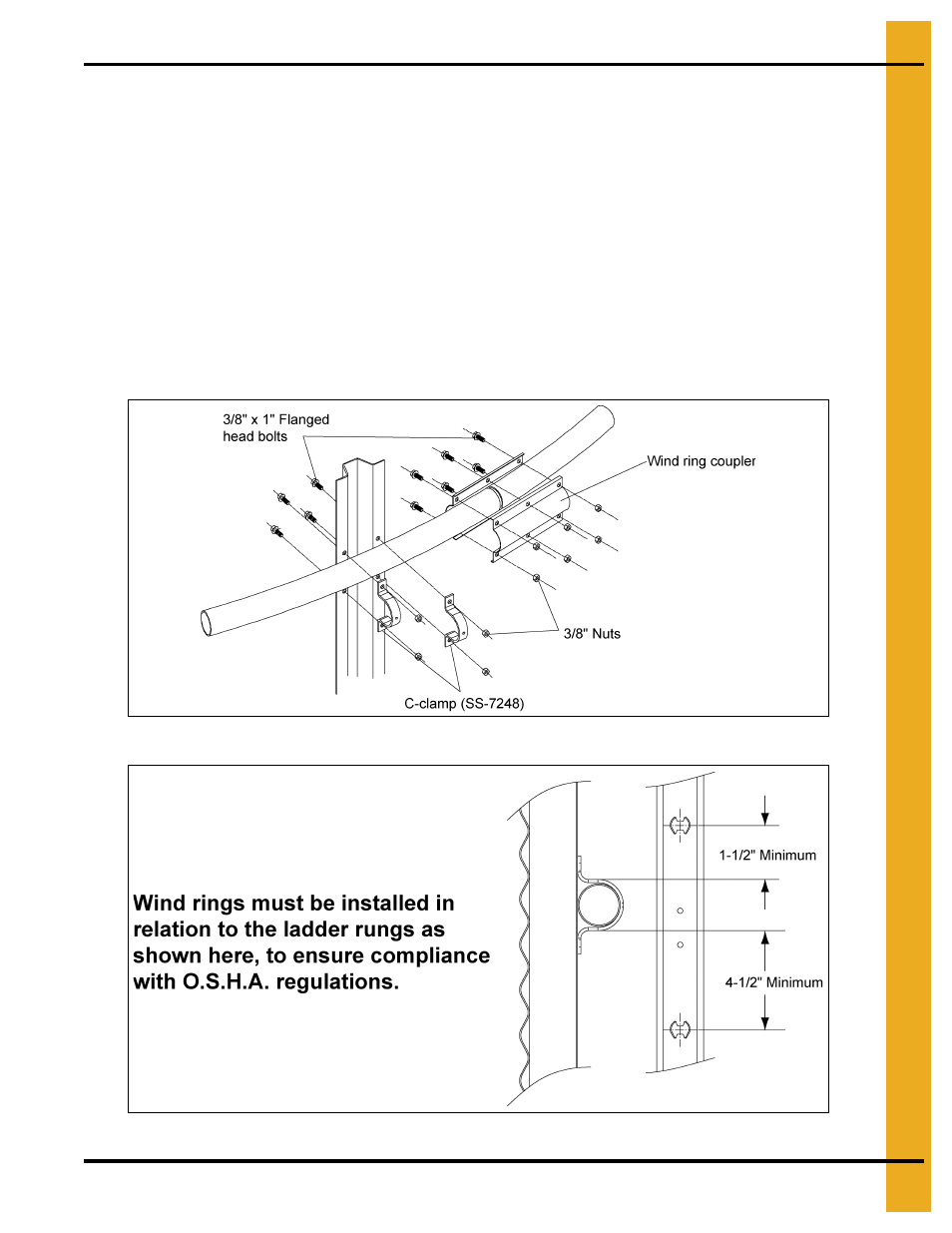 Sidedraw system installation, Wind ring installation | Grain Systems Tanks PNEG-1400 User Manual | Page 47 / 54