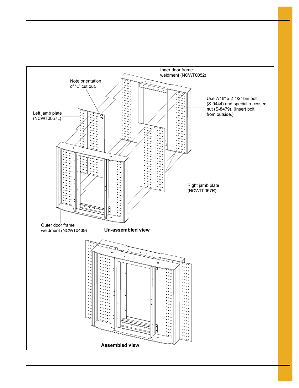 Jamb plate assembly, Installation instructions | Grain Systems Bin Accessories PNEG-1885 User Manual | Page 15 / 26