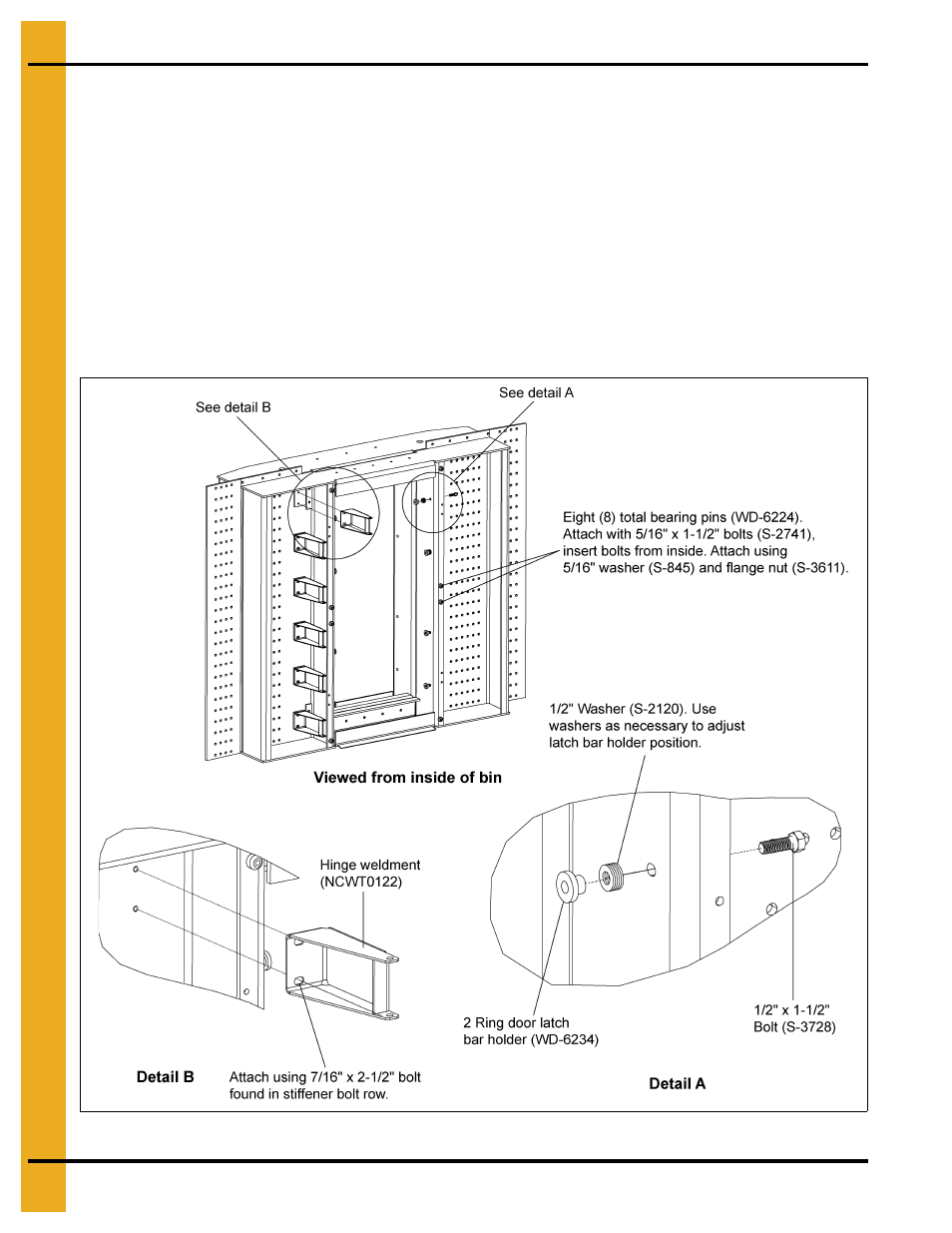 Inner door assembly, Installation instructions | Grain Systems Bin Accessories PNEG-1885 User Manual | Page 16 / 26