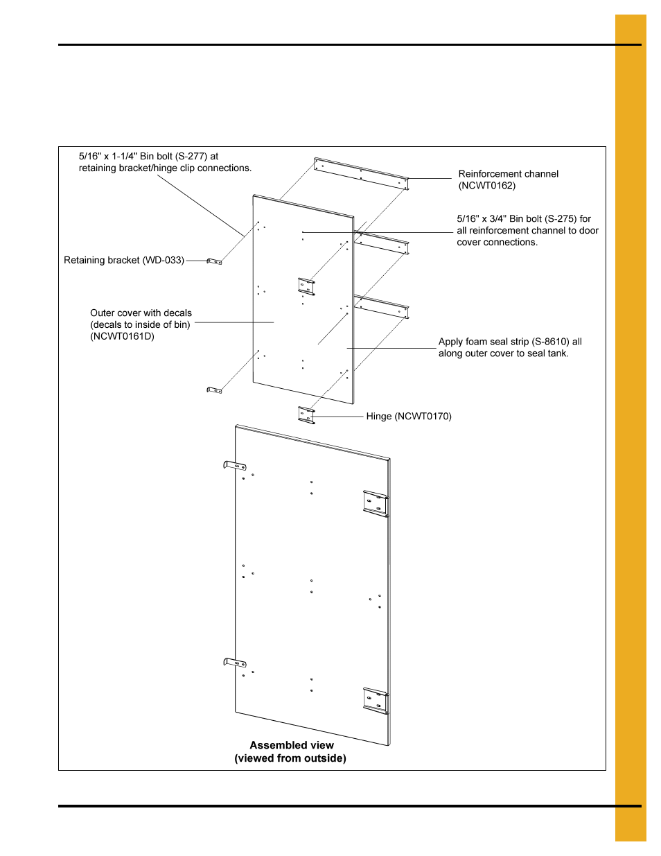 Outer door assembly, Installation instructions | Grain Systems Bin Accessories PNEG-1885 User Manual | Page 19 / 26