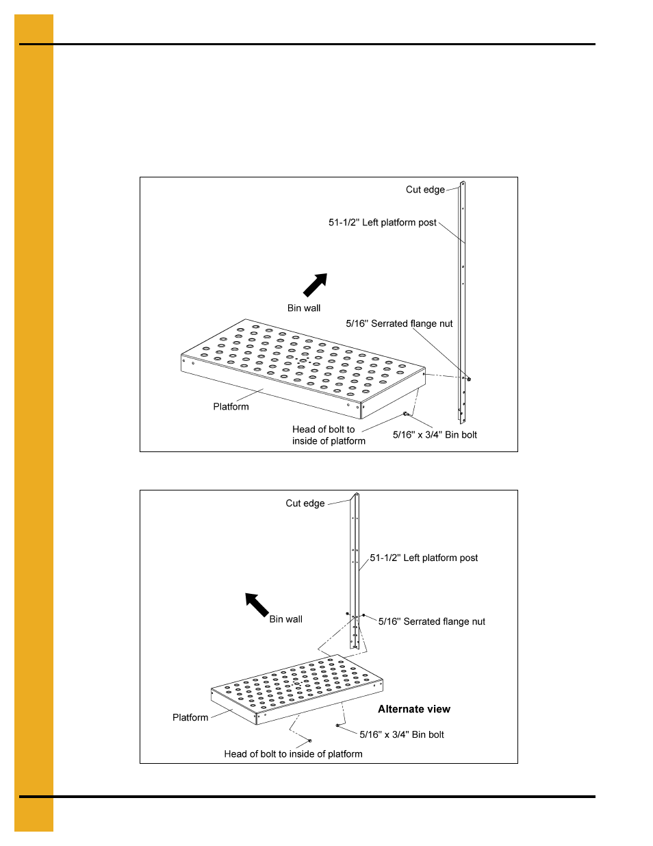 Platform assembly and installation, Assembling the platform at ground level | Grain Systems Bin Accessories PNEG-1112 User Manual | Page 16 / 52