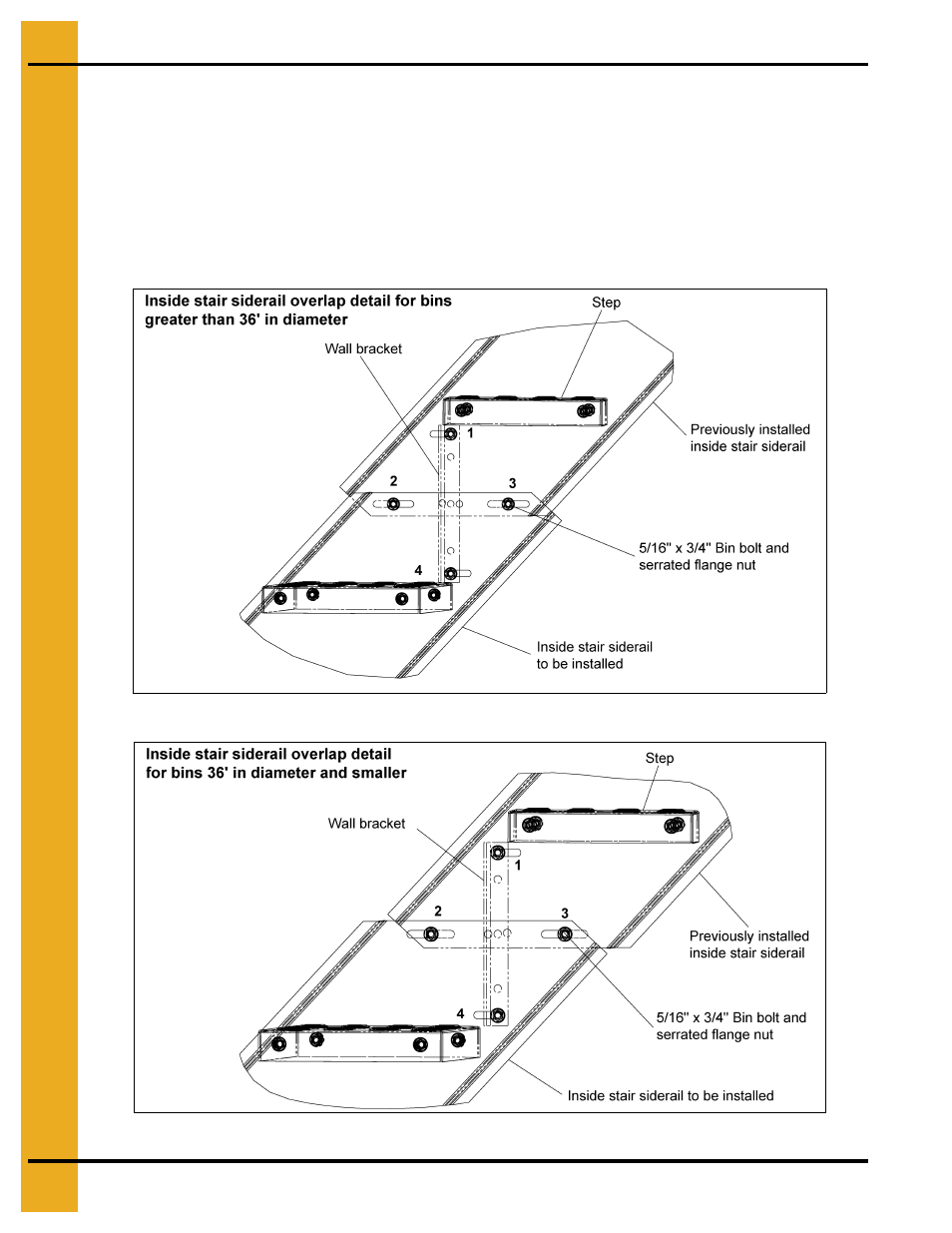 Attaching the inside siderail | Grain Systems Bin Accessories PNEG-1112 User Manual | Page 32 / 52