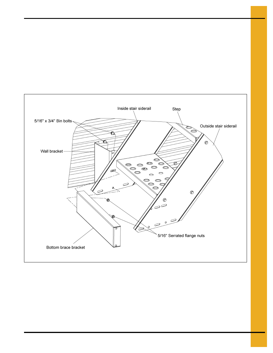 Installation of bottom brace and bracket, Bottom brace bracket | Grain Systems Bin Accessories PNEG-1112 User Manual | Page 35 / 52