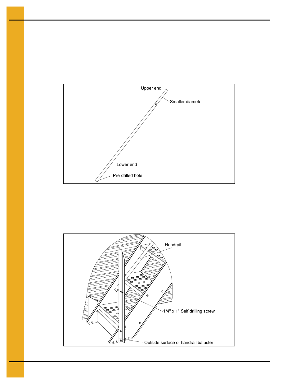 Handrail installation, Lower handrail installation | Grain Systems Bin Accessories PNEG-1112 User Manual | Page 38 / 52