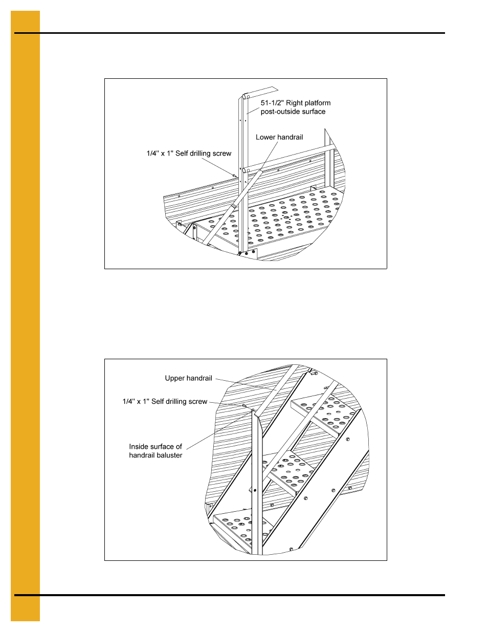 Upper handrail installation | Grain Systems Bin Accessories PNEG-1112 User Manual | Page 40 / 52