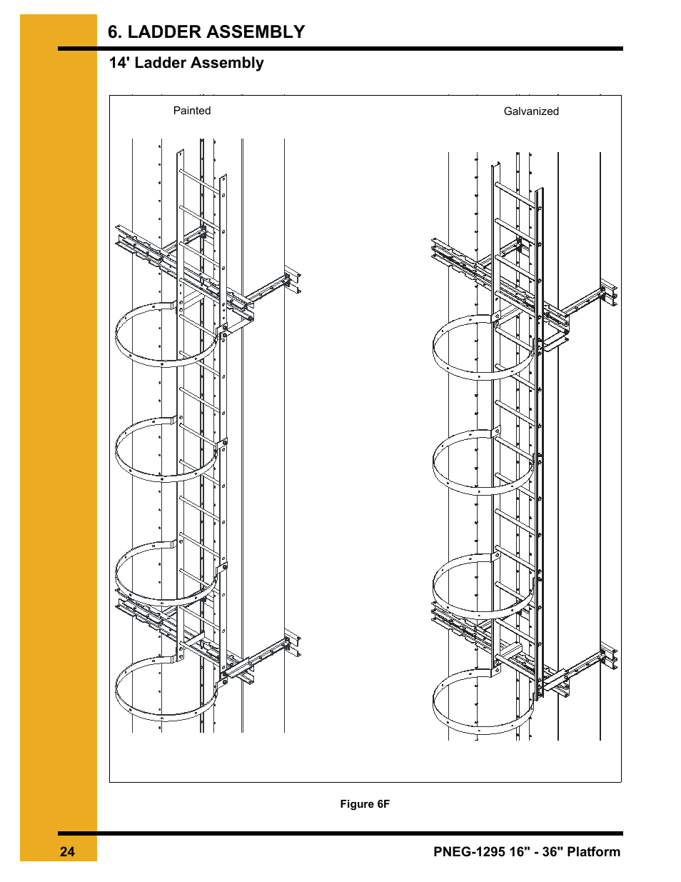 14' ladder assembly, Ladder assembly | Grain Systems Bucket Elevtors, Conveyors, Series II Sweeps PNEG-1295 User Manual | Page 24 / 46