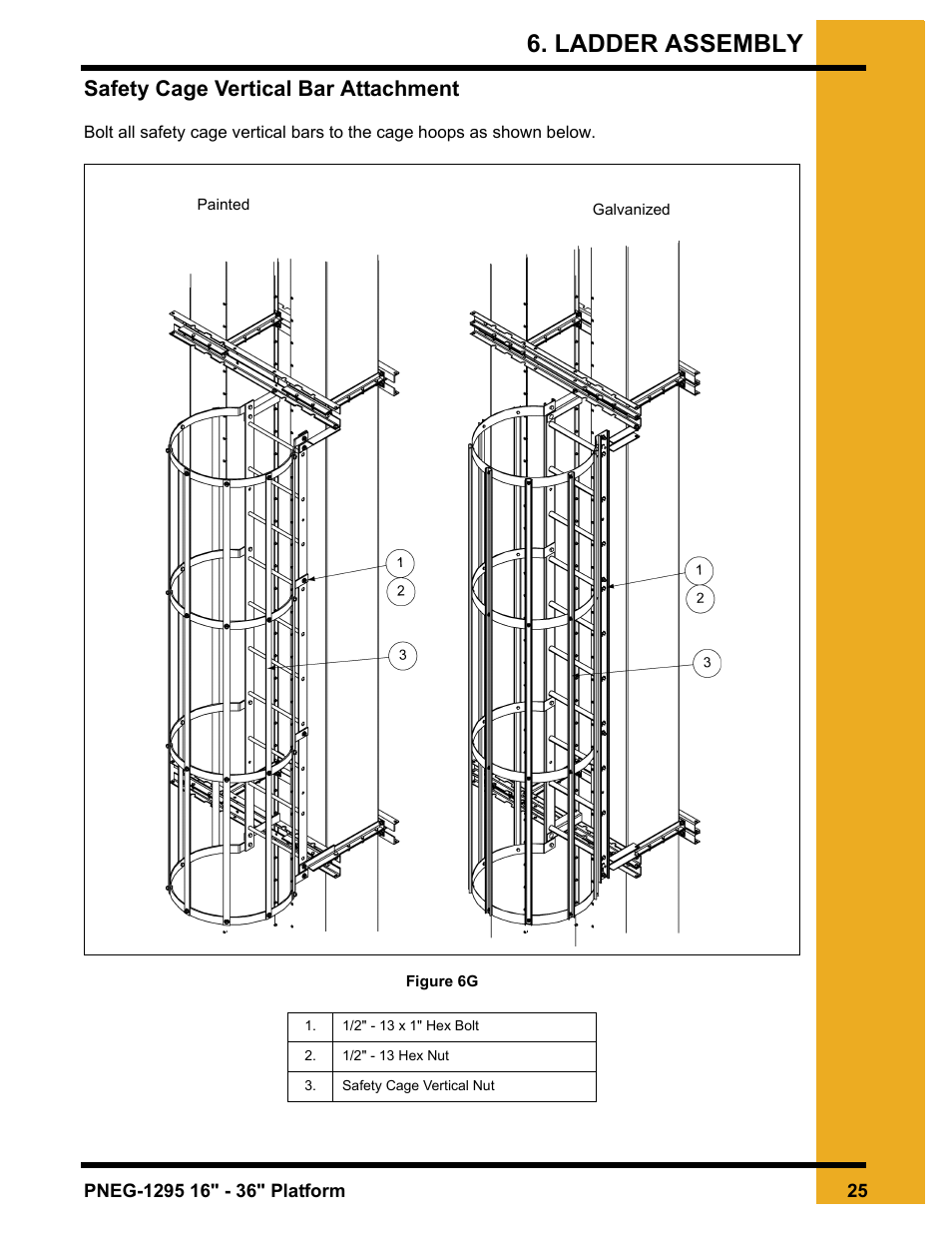 Safety cage vertical bar attachment, Ladder assembly | Grain Systems Bucket Elevtors, Conveyors, Series II Sweeps PNEG-1295 User Manual | Page 25 / 46