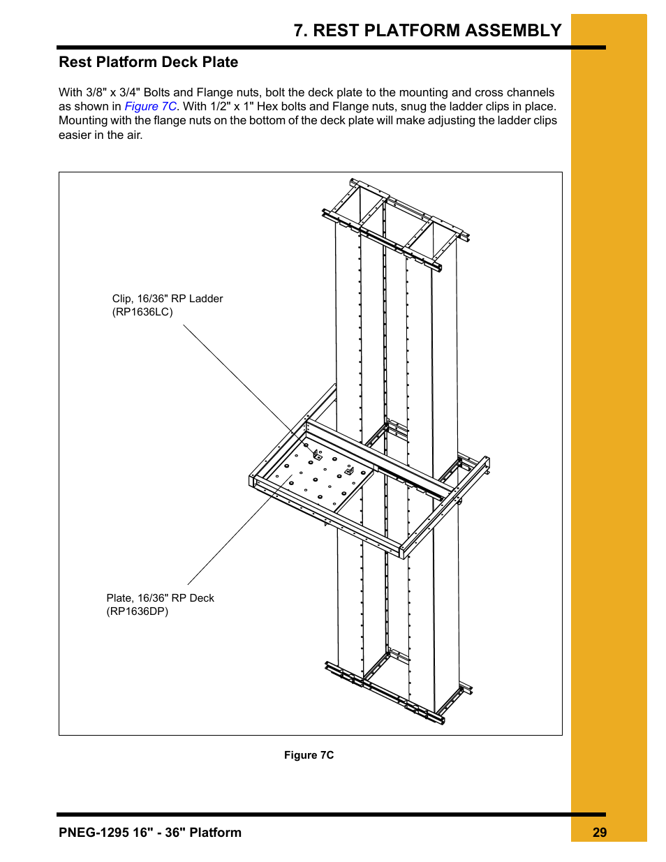 Rest platform deck plate, Rest platform assembly | Grain Systems Bucket Elevtors, Conveyors, Series II Sweeps PNEG-1295 User Manual | Page 29 / 46