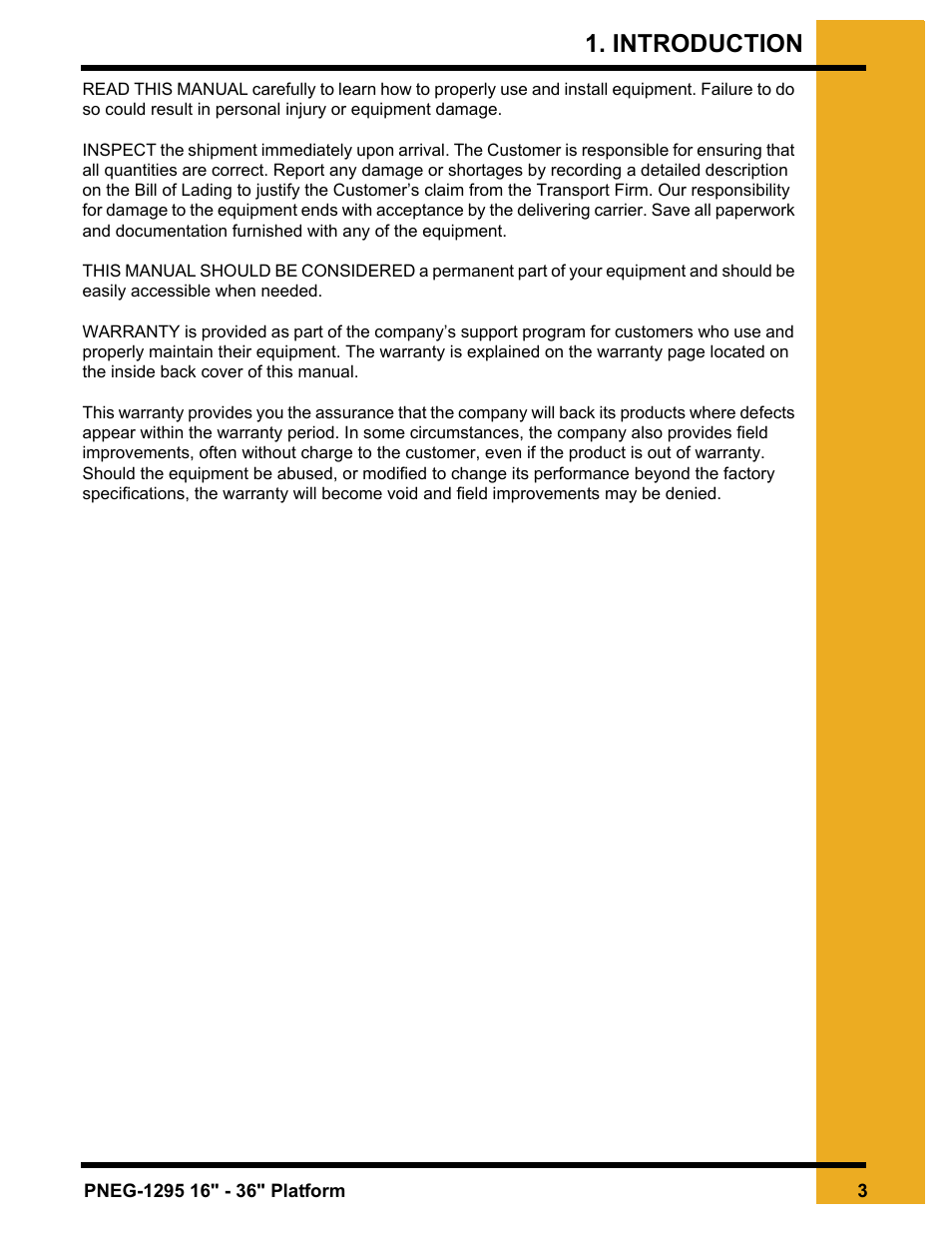 Introduction | Grain Systems Bucket Elevtors, Conveyors, Series II Sweeps PNEG-1295 User Manual | Page 3 / 46