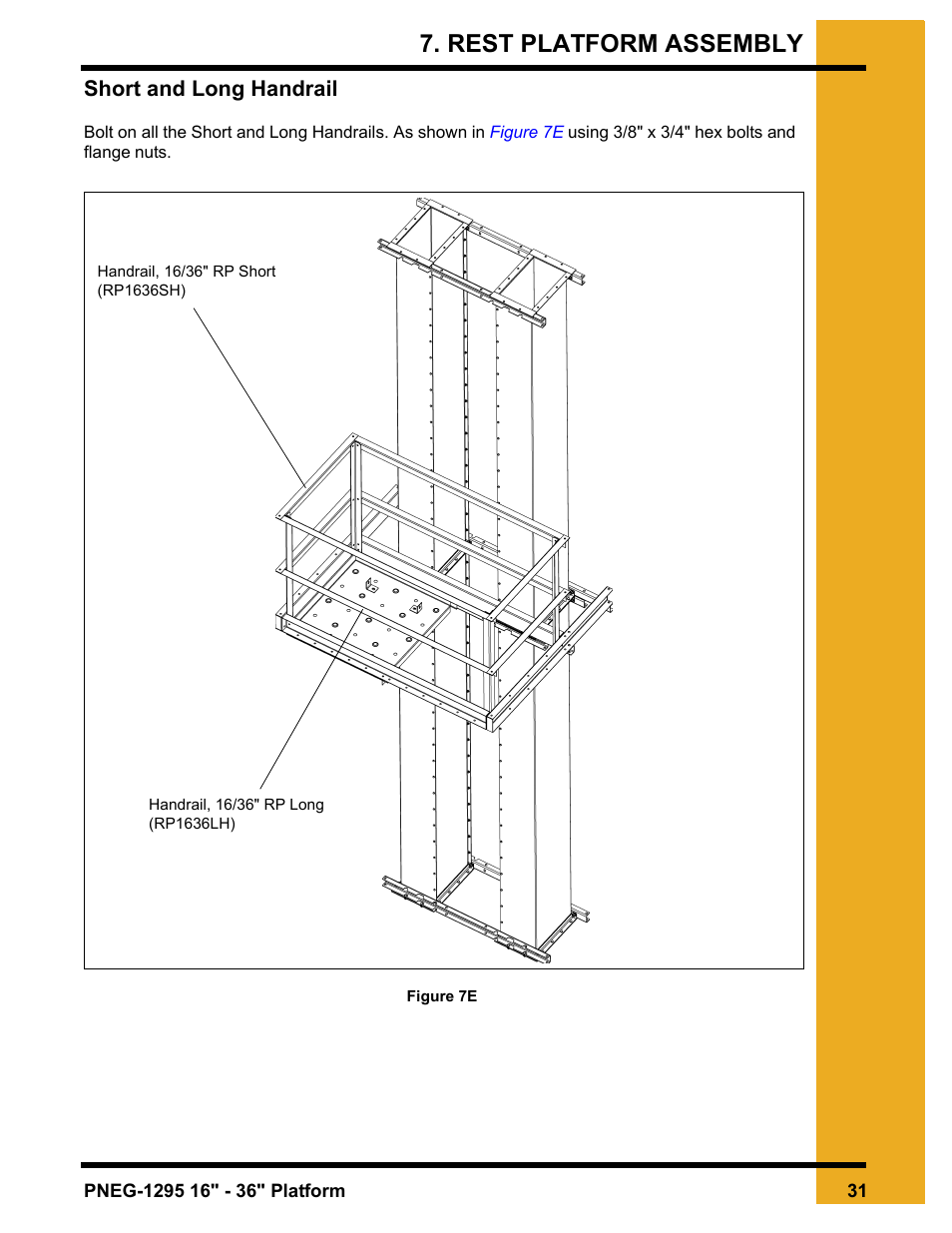 Short and long handrail, Rest platform assembly | Grain Systems Bucket Elevtors, Conveyors, Series II Sweeps PNEG-1295 User Manual | Page 31 / 46