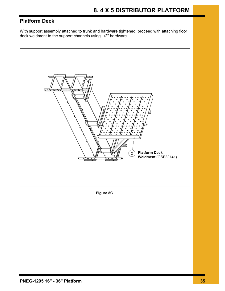 Platform deck, 4 x 5 distributor platform | Grain Systems Bucket Elevtors, Conveyors, Series II Sweeps PNEG-1295 User Manual | Page 35 / 46
