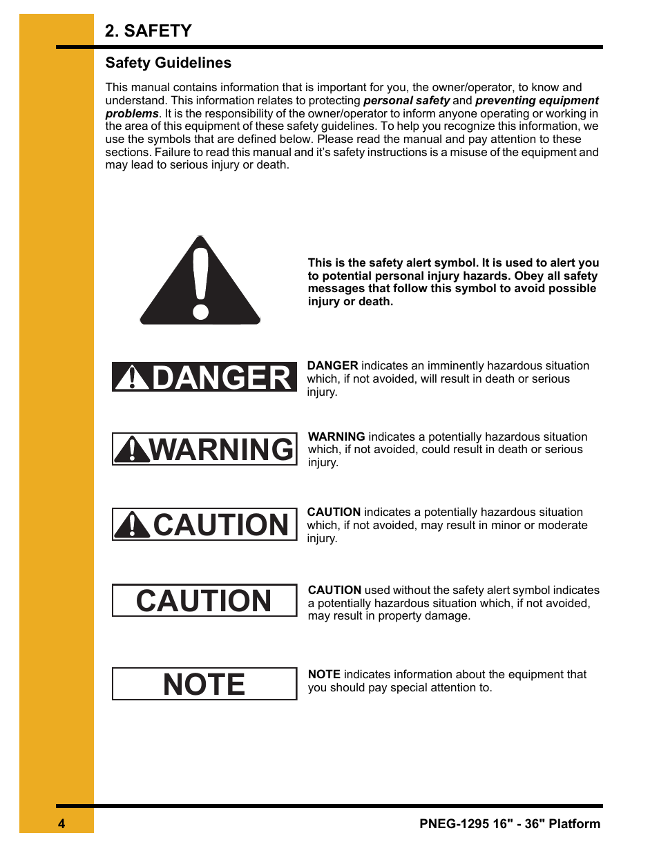 Safety, Danger | Grain Systems Bucket Elevtors, Conveyors, Series II Sweeps PNEG-1295 User Manual | Page 4 / 46