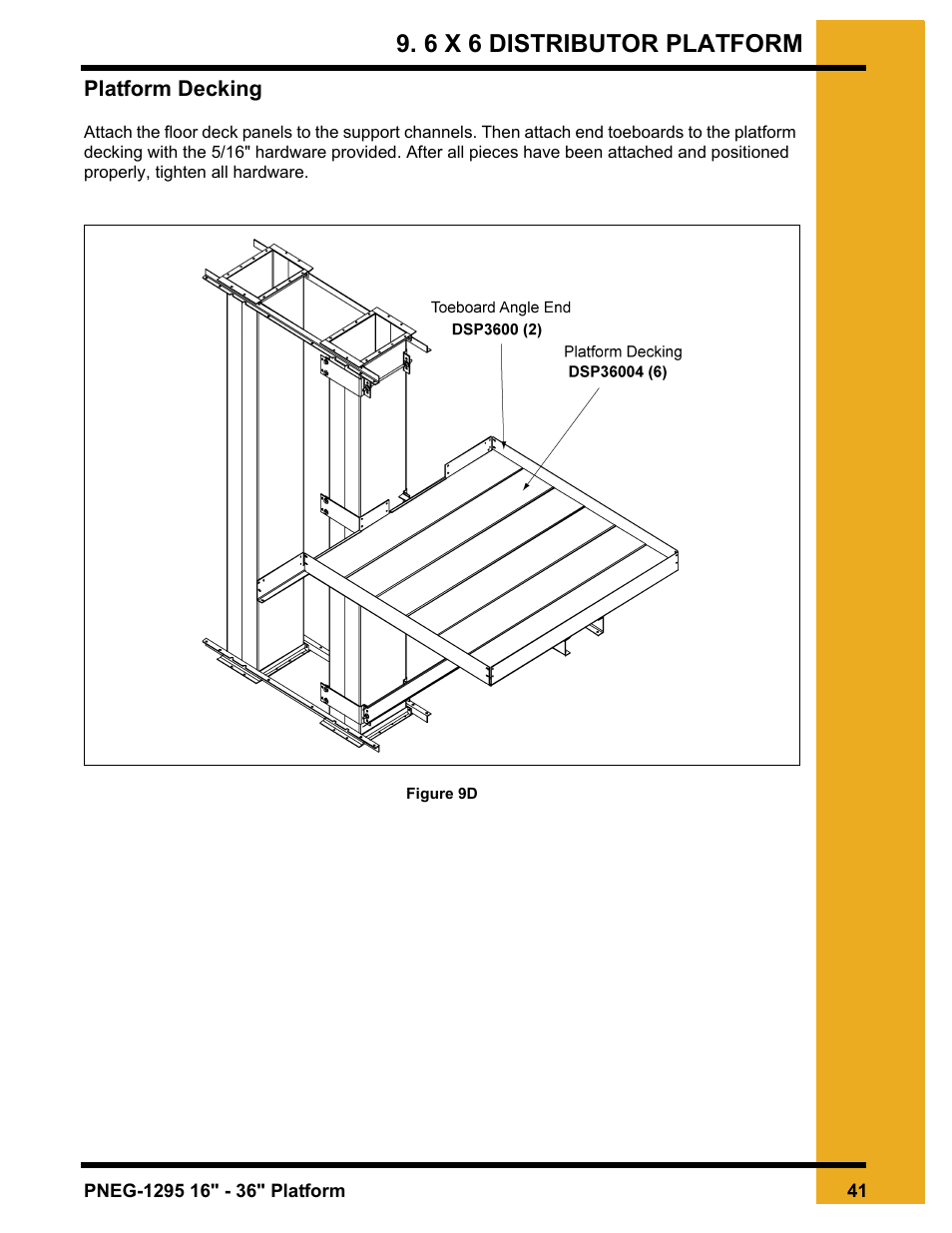 Platform decking, 6 x 6 distributor platform | Grain Systems Bucket Elevtors, Conveyors, Series II Sweeps PNEG-1295 User Manual | Page 41 / 46