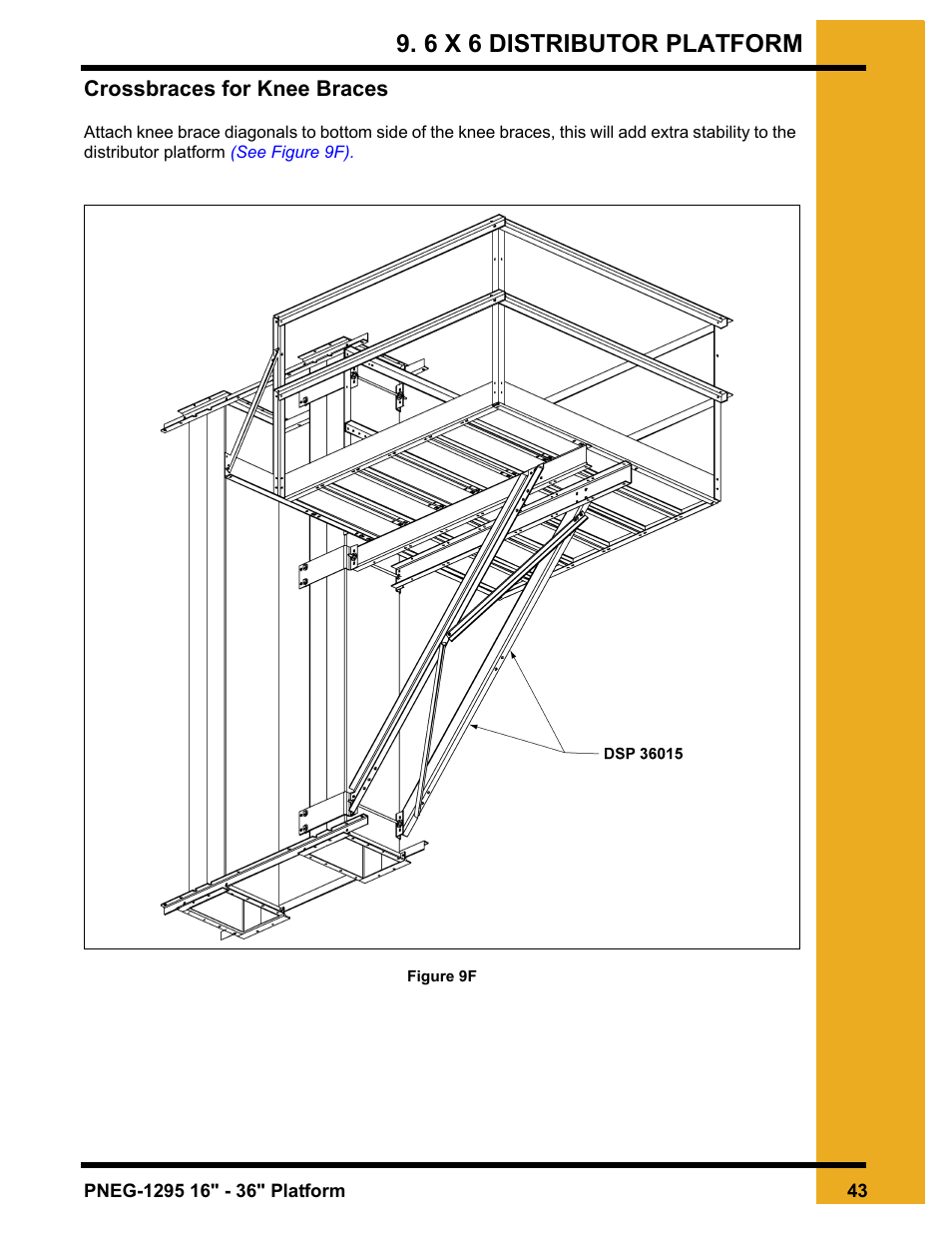Crossbraces for knee braces, 6 x 6 distributor platform | Grain Systems Bucket Elevtors, Conveyors, Series II Sweeps PNEG-1295 User Manual | Page 43 / 46