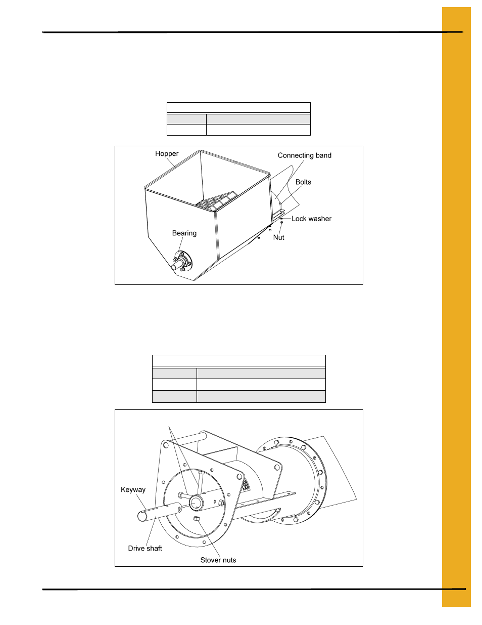 Attach hopper installing drive shaft, Attach hopper, Installing drive shaft | Grain Systems Custom, Utility and Bulk Tank Augers PNEG-1434 User Manual | Page 15 / 38