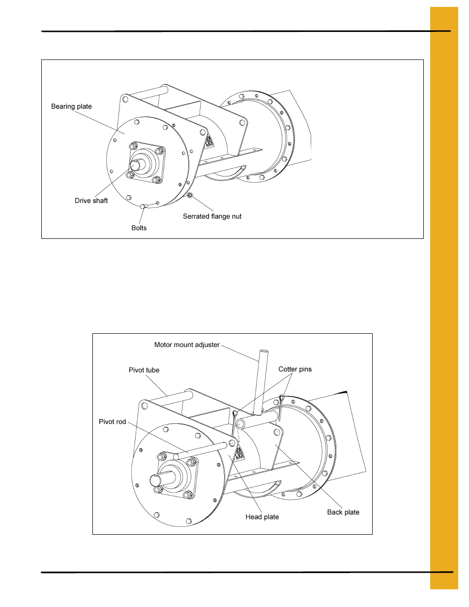 Installing the motor mount adjuster, Installing bearing plate onto tube (continued) | Grain Systems Custom, Utility and Bulk Tank Augers PNEG-1434 User Manual | Page 17 / 38