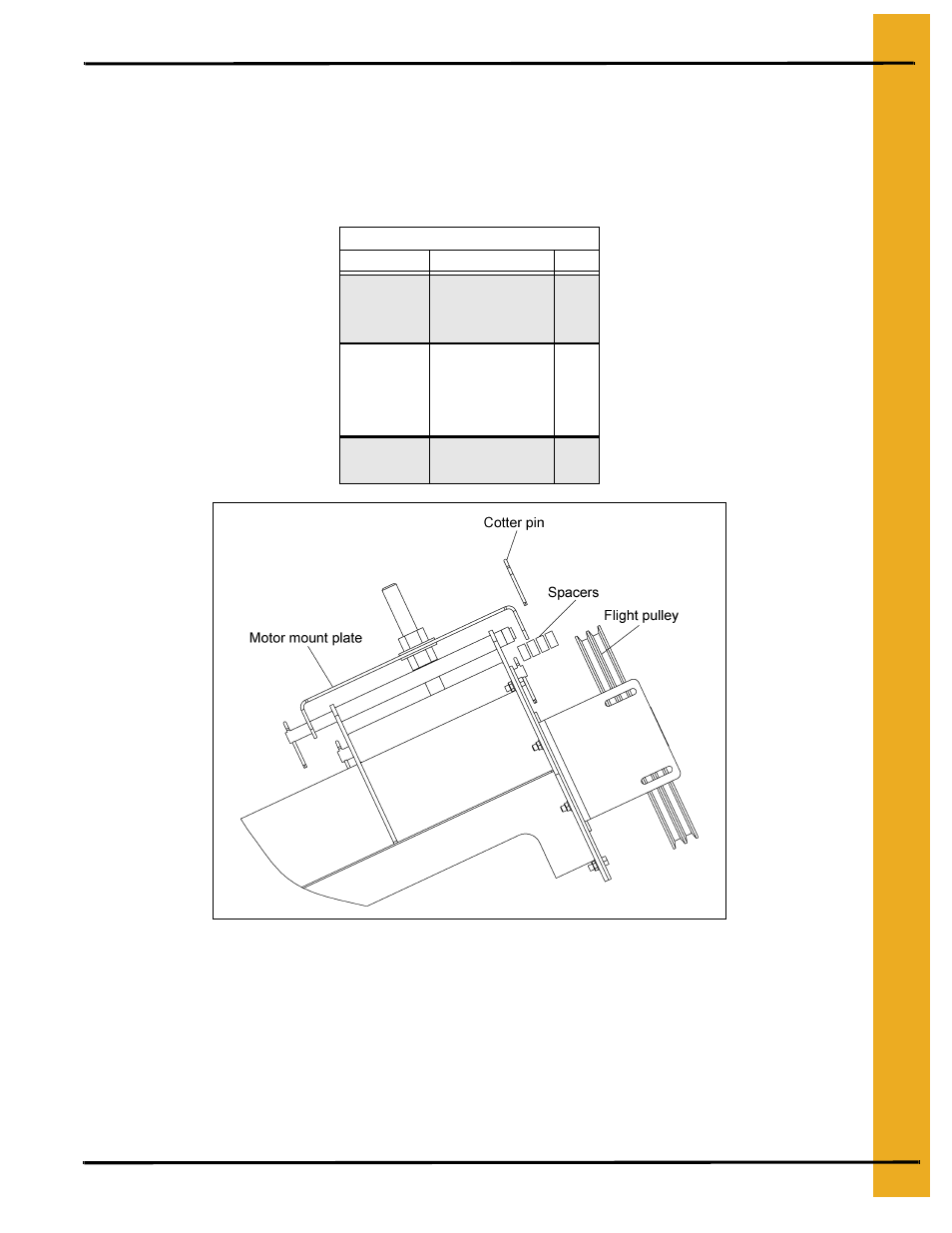 Installing the motor (not provided), Installing the belts | Grain Systems Custom, Utility and Bulk Tank Augers PNEG-1434 User Manual | Page 21 / 38