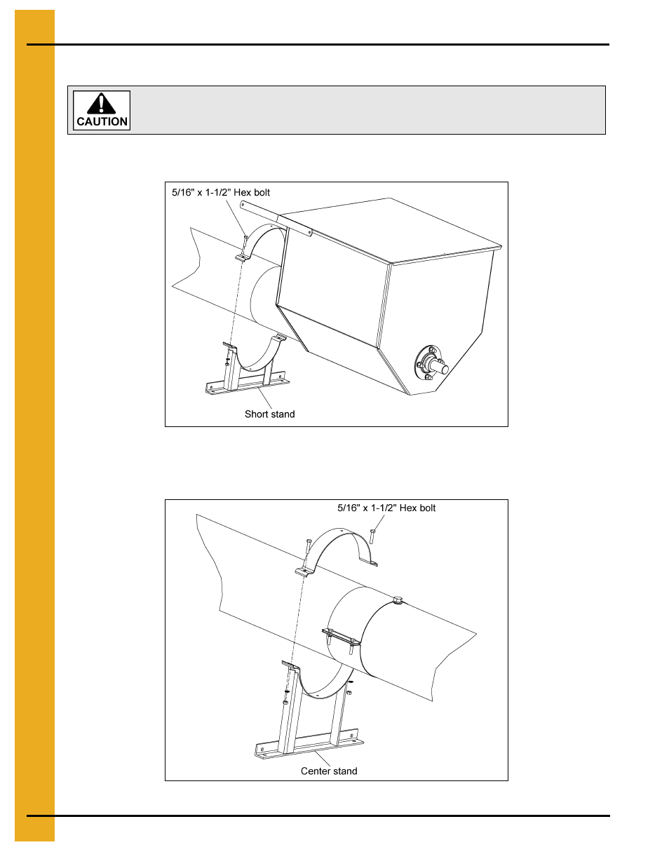 Installing the auger stands (continued) | Grain Systems Custom, Utility and Bulk Tank Augers PNEG-1434 User Manual | Page 24 / 38