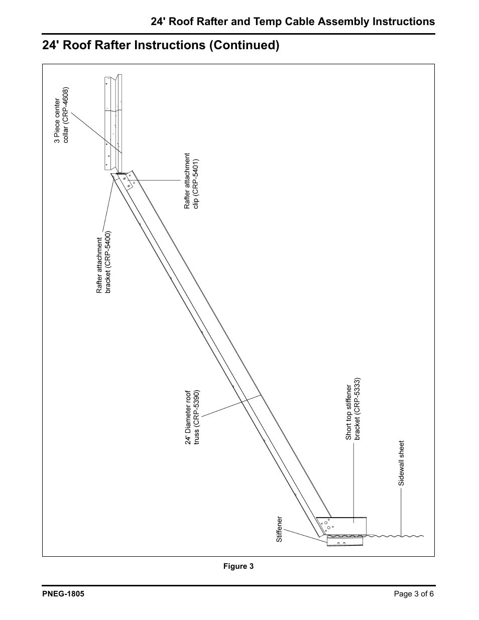 R to, 24' roof rafter instructions (continued) | Grain Systems Bin Accessories PNEG-1805 User Manual | Page 3 / 6