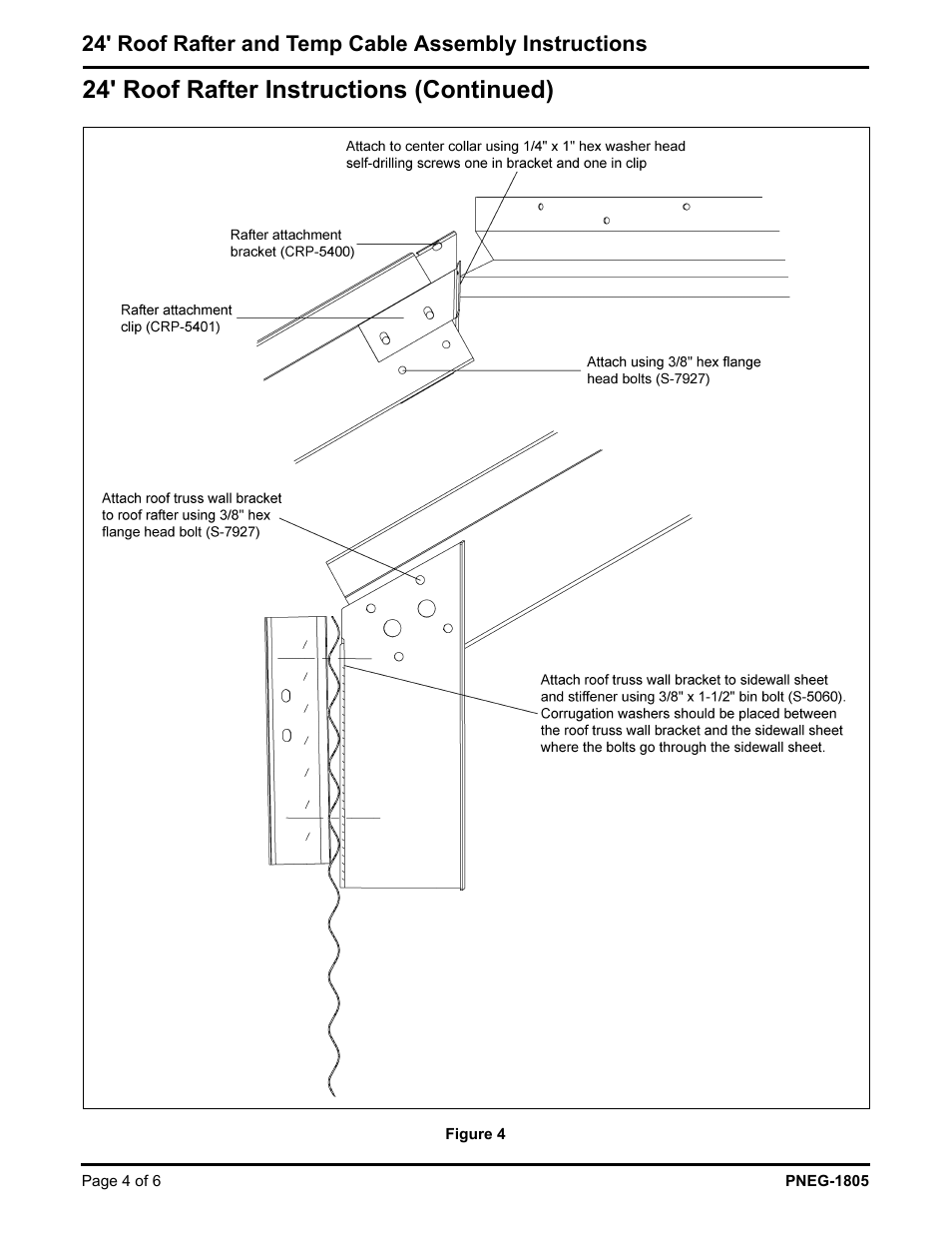 And 4, 24' roof rafter instructions (continued) | Grain Systems Bin Accessories PNEG-1805 User Manual | Page 4 / 6
