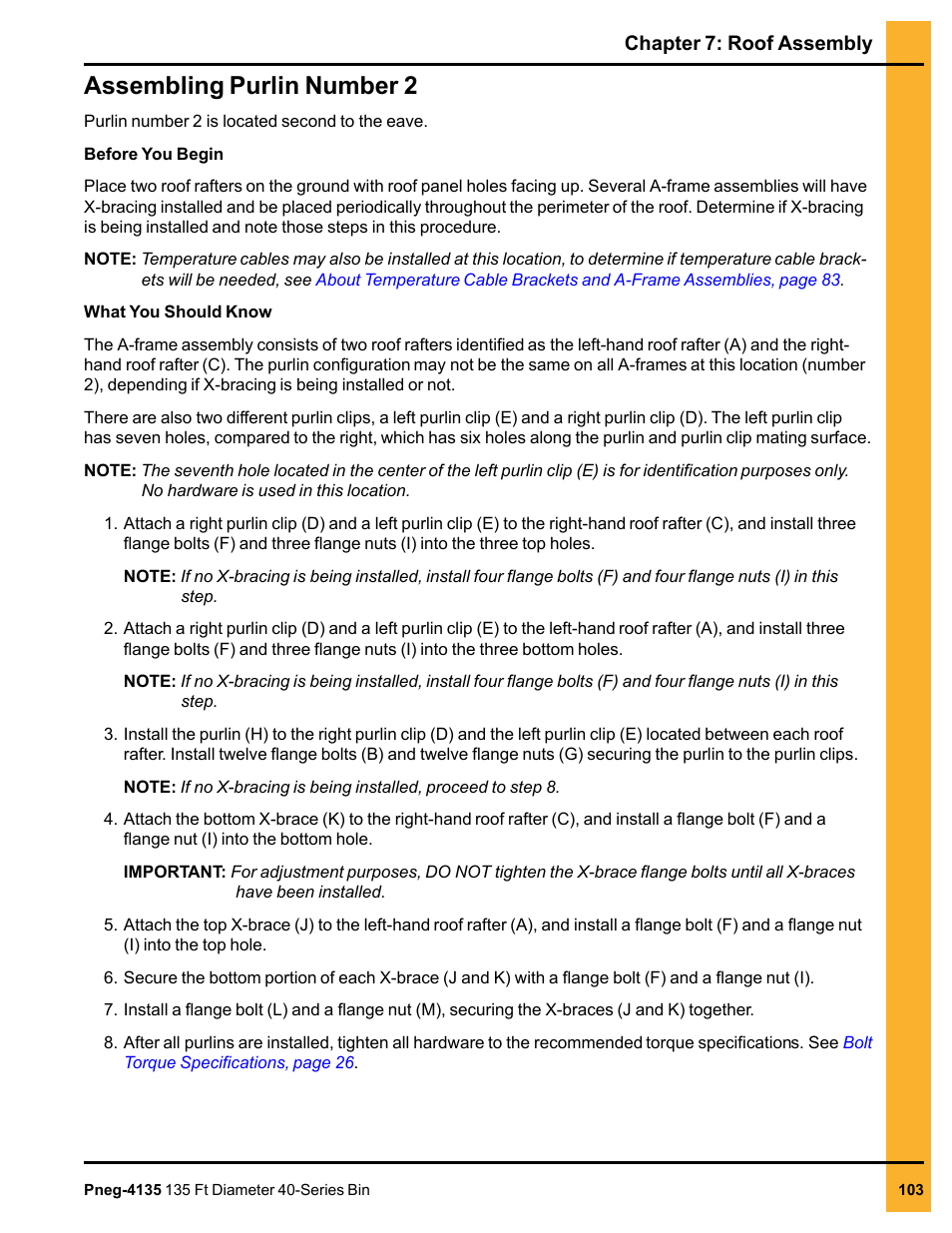 Assembling purlin number 2 | Grain Systems Tanks PNEG-4135 User Manual | Page 103 / 186