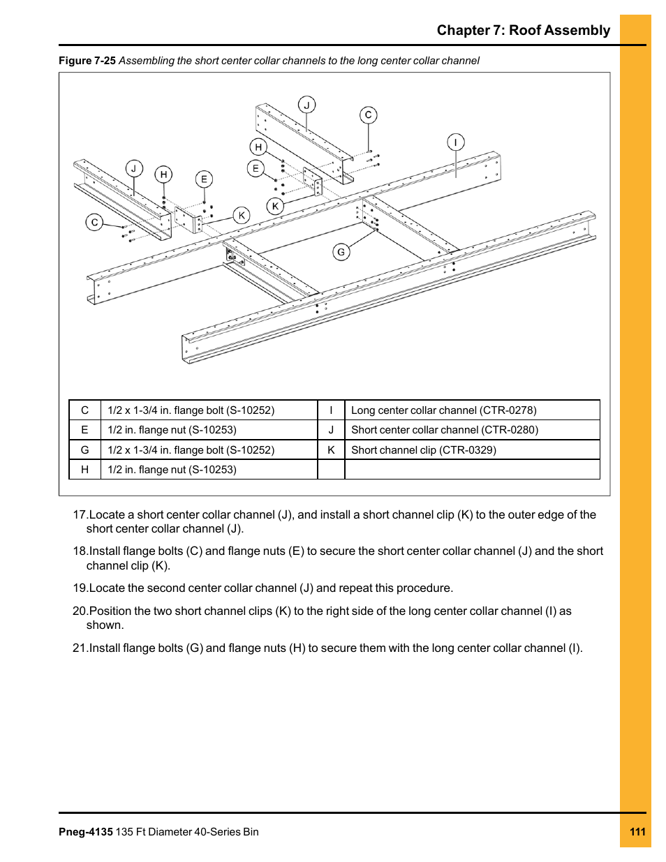 Chapter 7: roof assembly | Grain Systems Tanks PNEG-4135 User Manual | Page 111 / 186