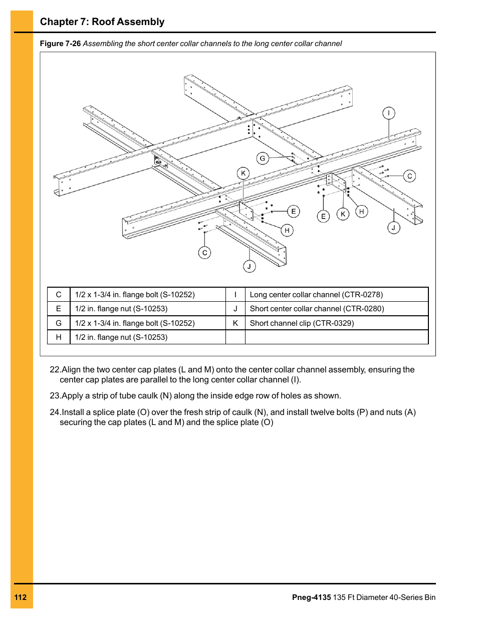 Chapter 7: roof assembly | Grain Systems Tanks PNEG-4135 User Manual | Page 112 / 186