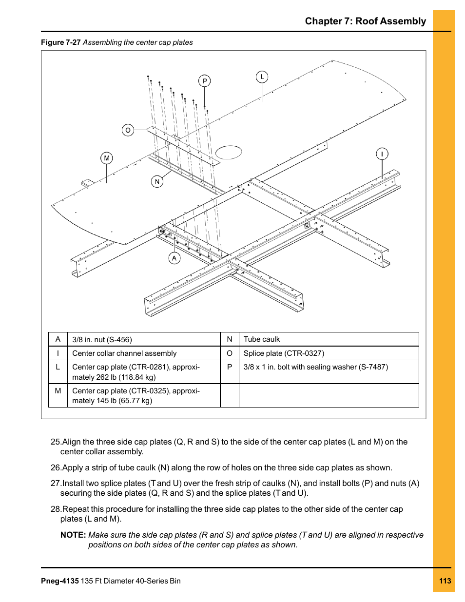 Chapter 7: roof assembly | Grain Systems Tanks PNEG-4135 User Manual | Page 113 / 186