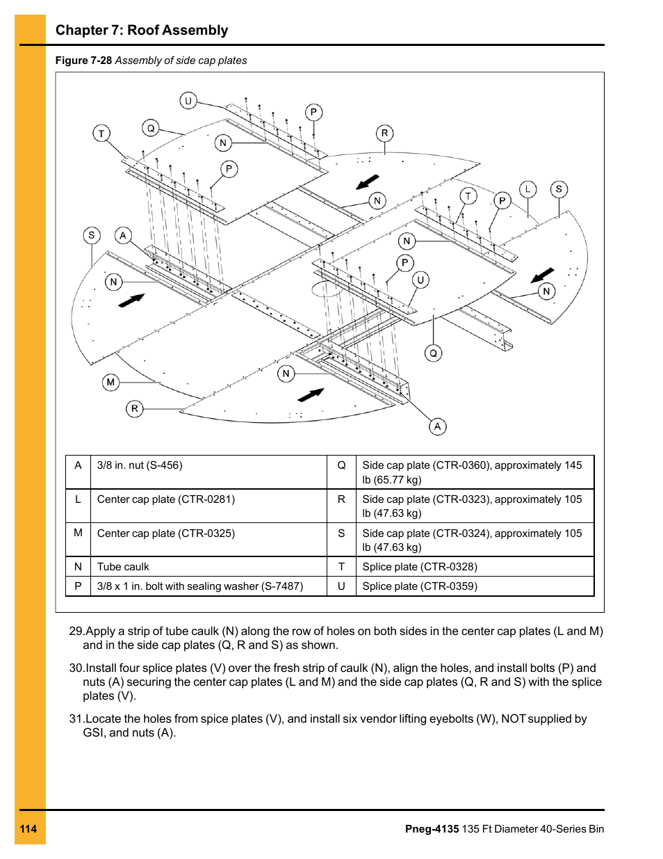 Chapter 7: roof assembly | Grain Systems Tanks PNEG-4135 User Manual | Page 114 / 186