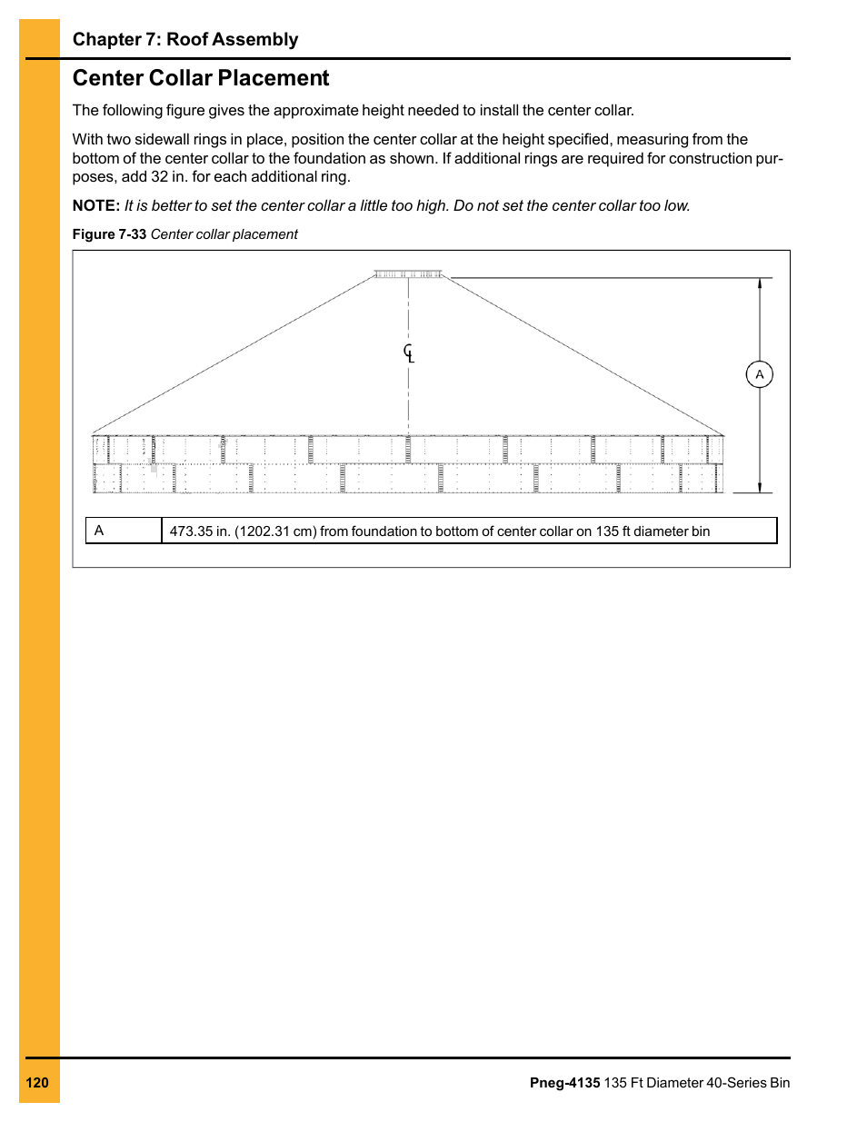Center collar placement | Grain Systems Tanks PNEG-4135 User Manual | Page 120 / 186