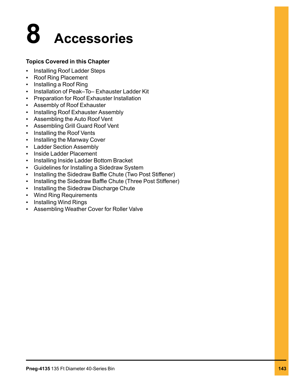 Chapter 8 accessories, Chapter 8, Accessories | Grain Systems Tanks PNEG-4135 User Manual | Page 143 / 186