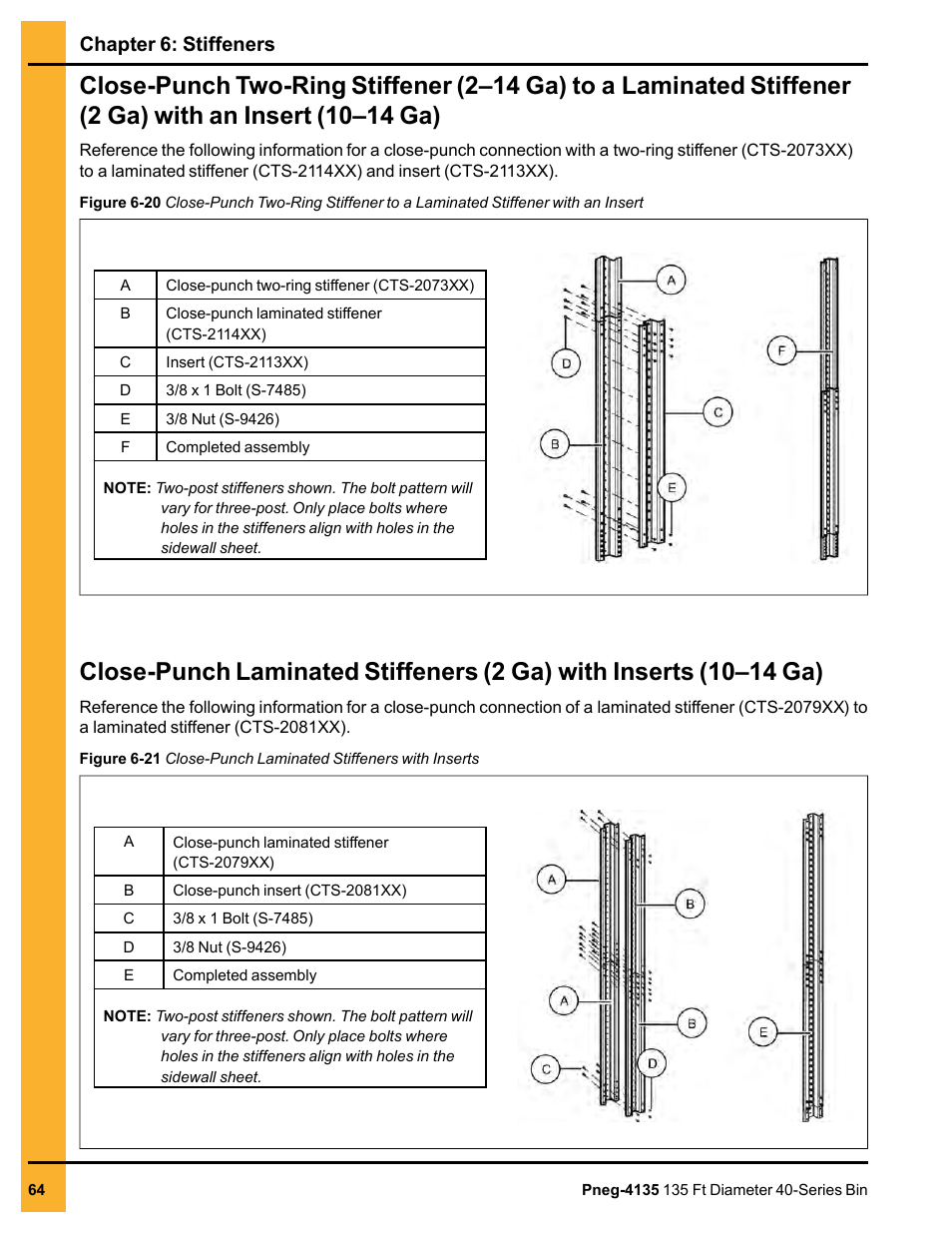 14 ga), Chapter 6: stiffeners | Grain Systems Tanks PNEG-4135 User Manual | Page 64 / 186